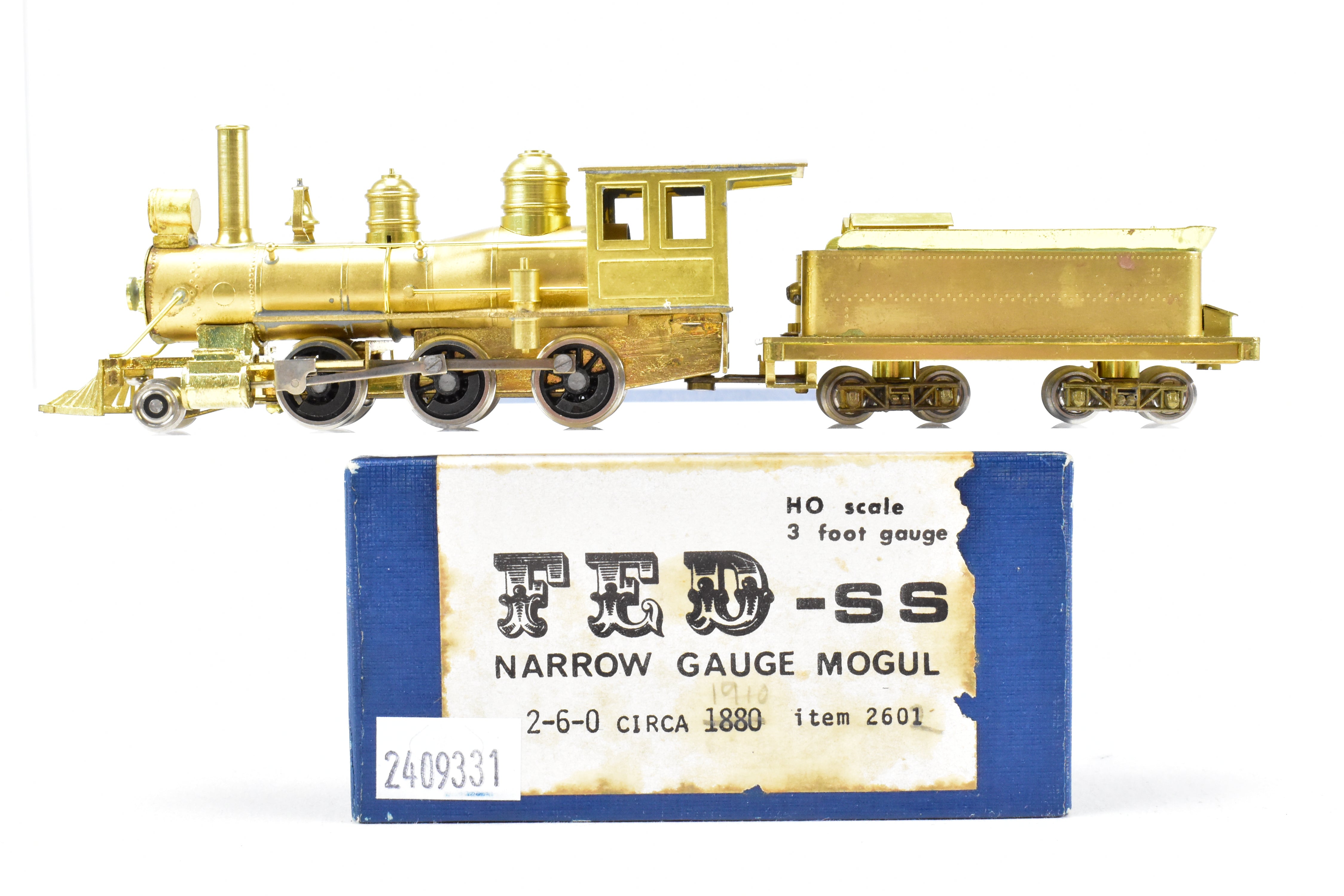 1910 Circa HOn3 Brass Mogul 2-6-0 by Far East Distributors, Wrong Box Label