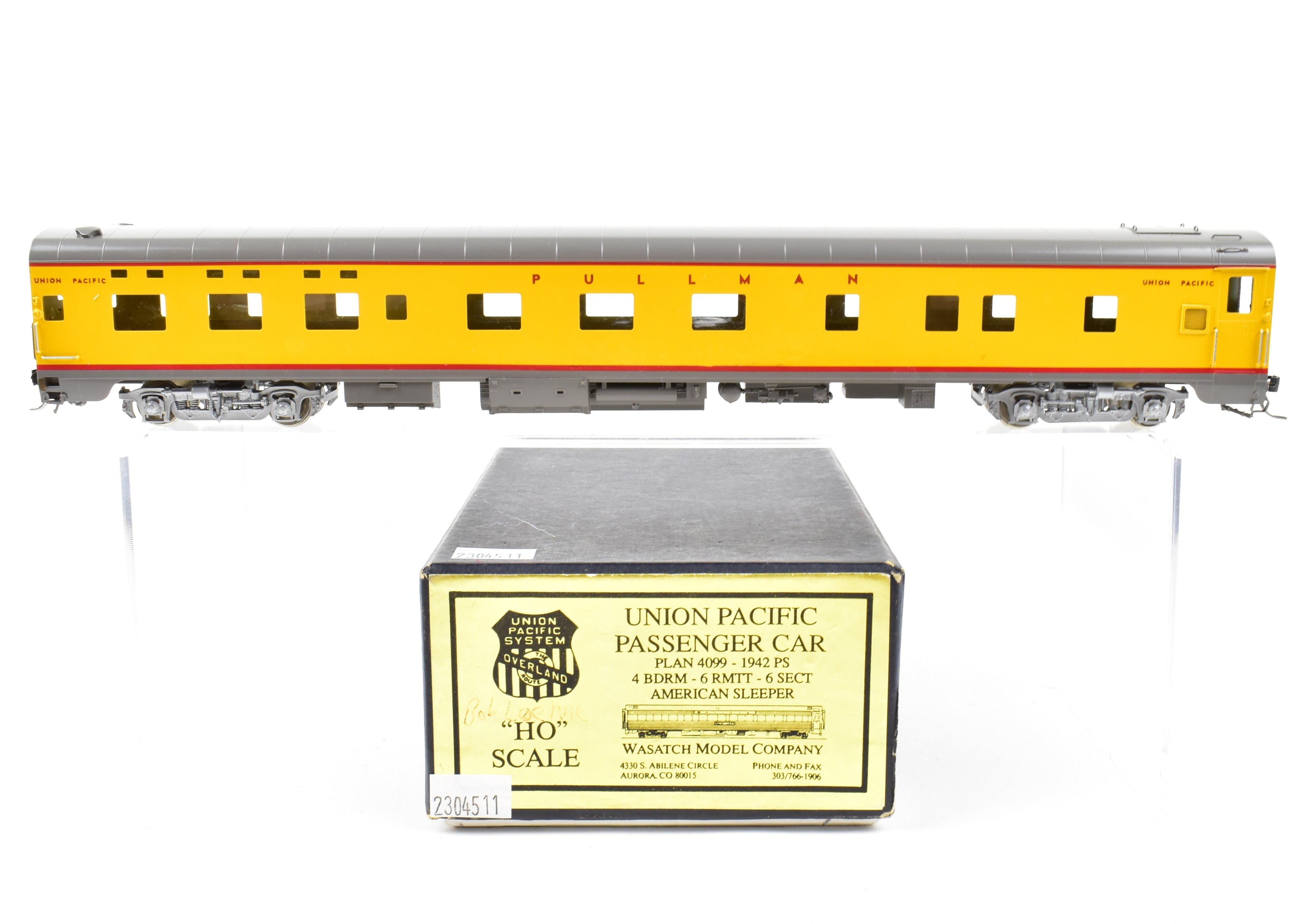 HO Scale Brass American Sleeper Model from Wasatch Model Co. - Union Pacific Plan 4099, 1942 PS 4 BDRM - 6 RMTT - 6 SECT Pullman CP