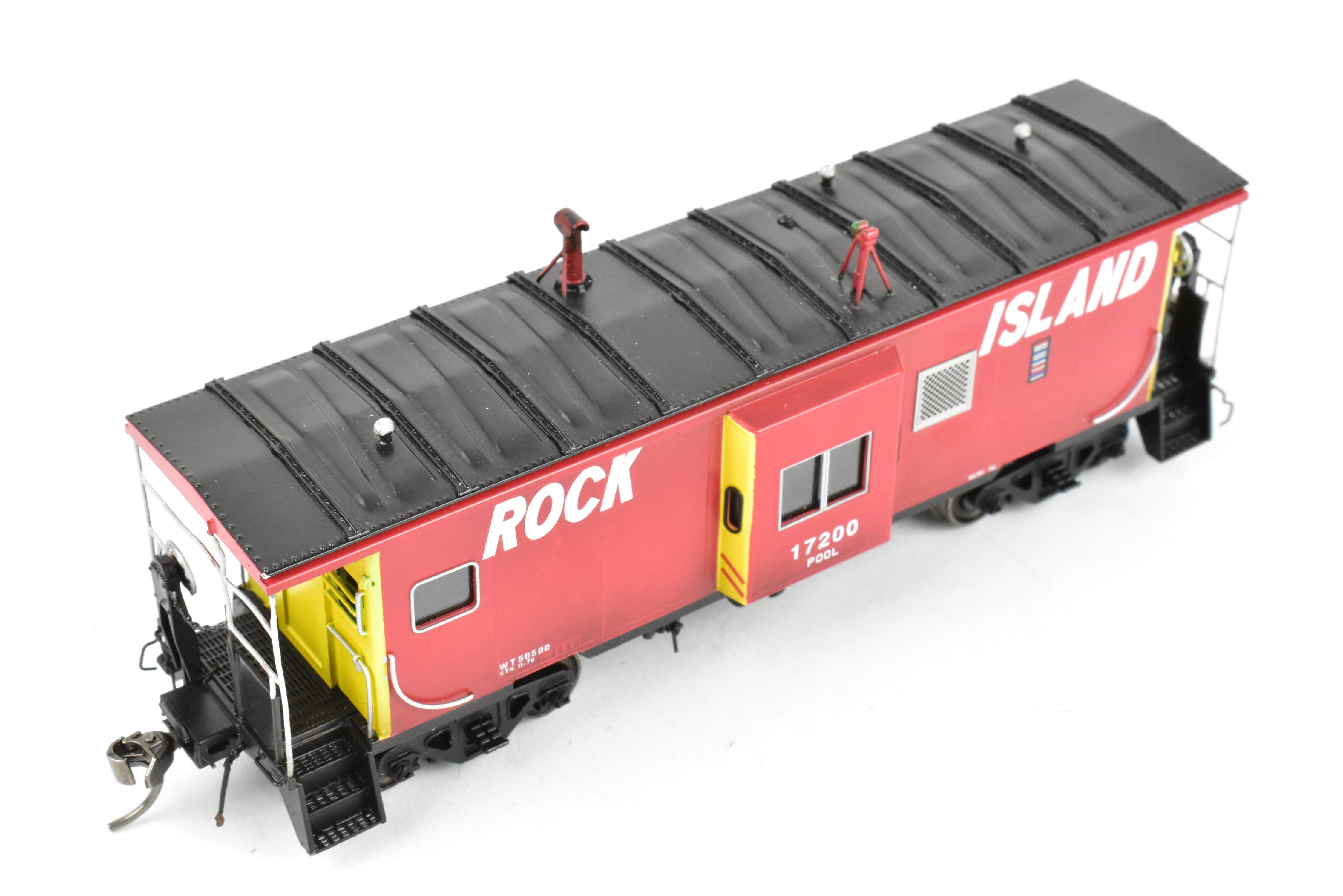 HO Scale Brass Model - Overland Models, Inc. (OMI) CRI&P Rock Island Bay - Window Caboose, Freight/Passenger #17200 with Light Weathering