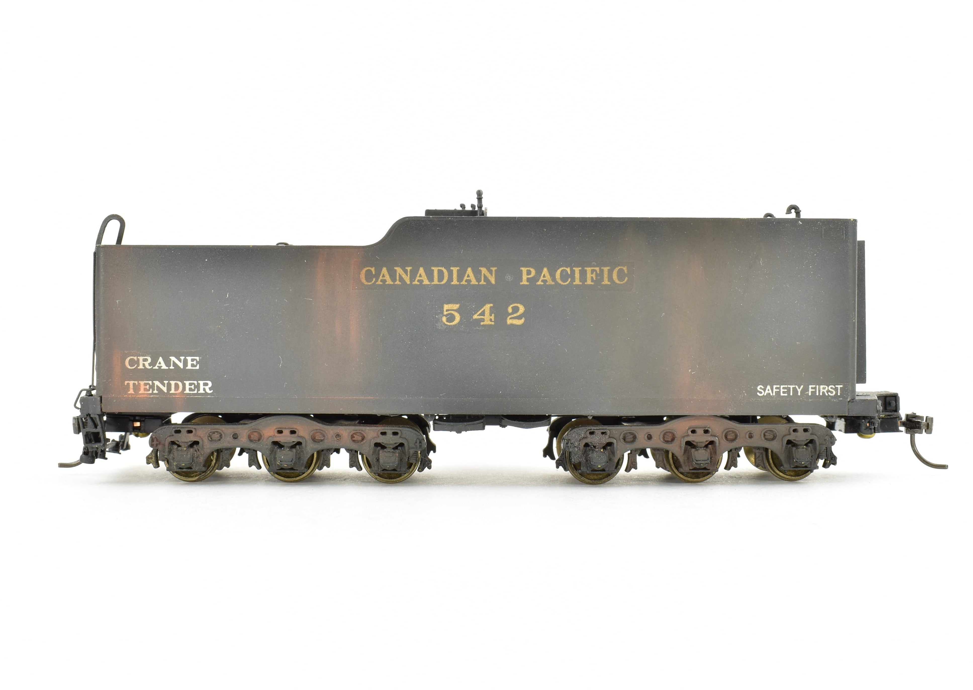 HO Scale Brass CPR Crane Tender by Overland Models, Custom Built & Painted