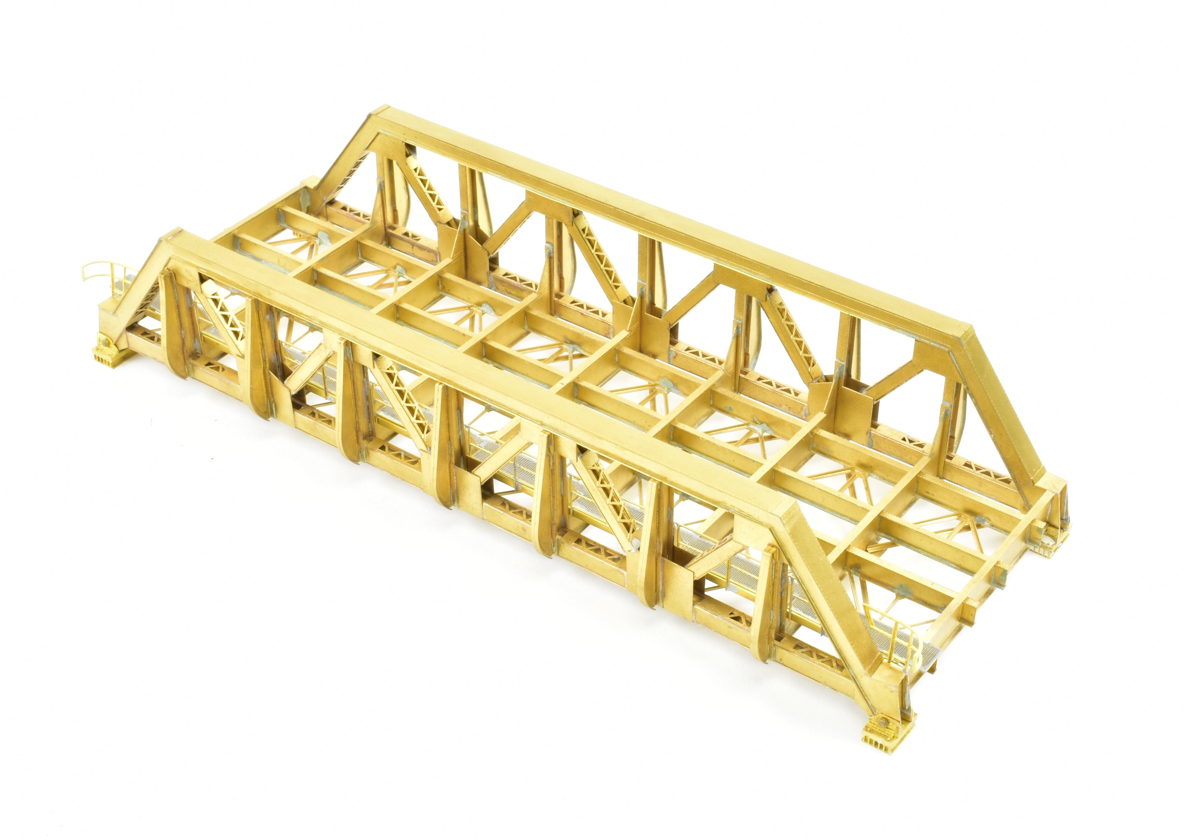 HO Scale Brass Overland Models, Inc. Pony Truss Thru Bridge 93 2-Track Type with Additional Braces for Model Railroads
