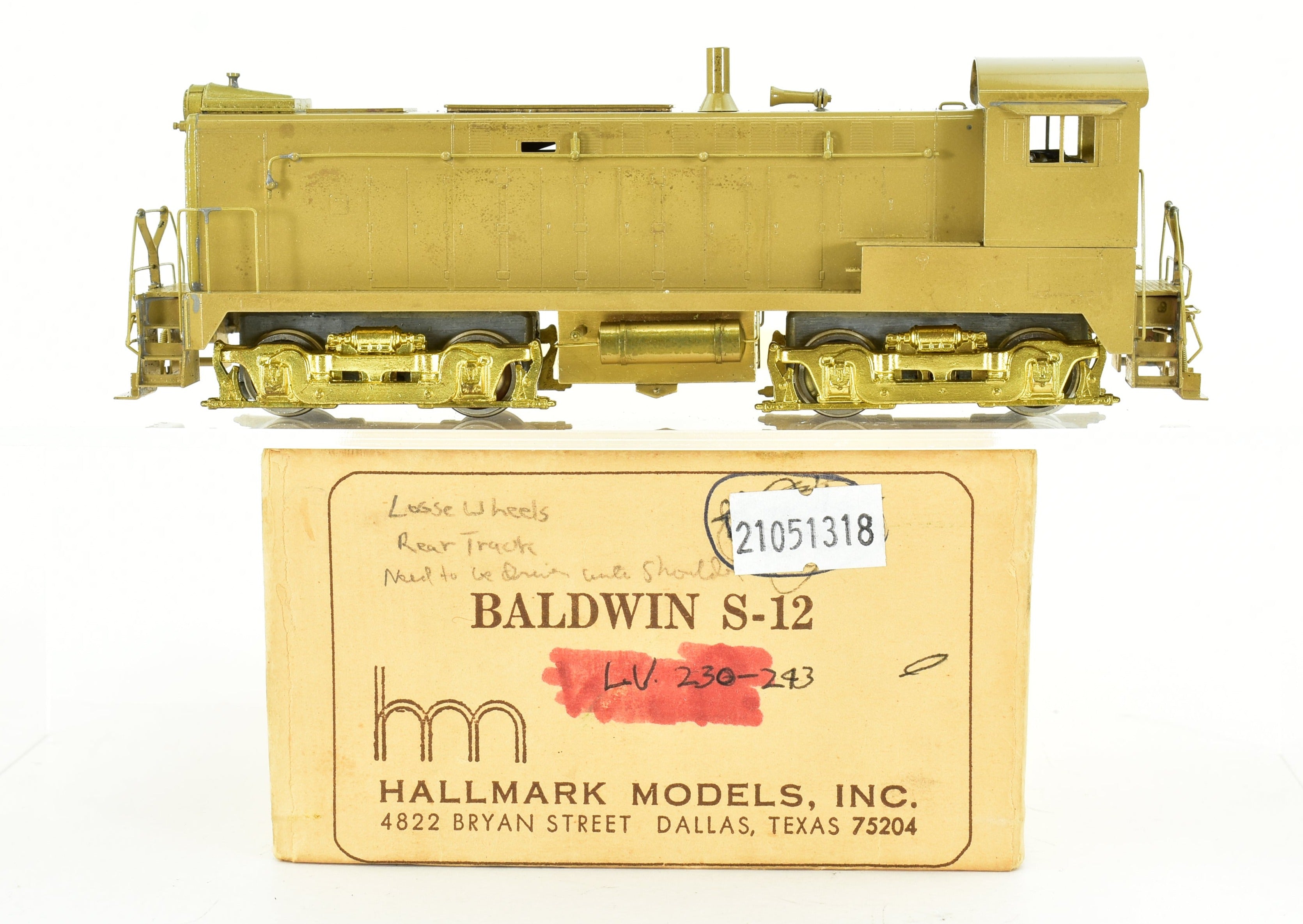 HO Scale Brass Baldwin S - 12 Diesel Switcher by Hallmark Models, Various Roads