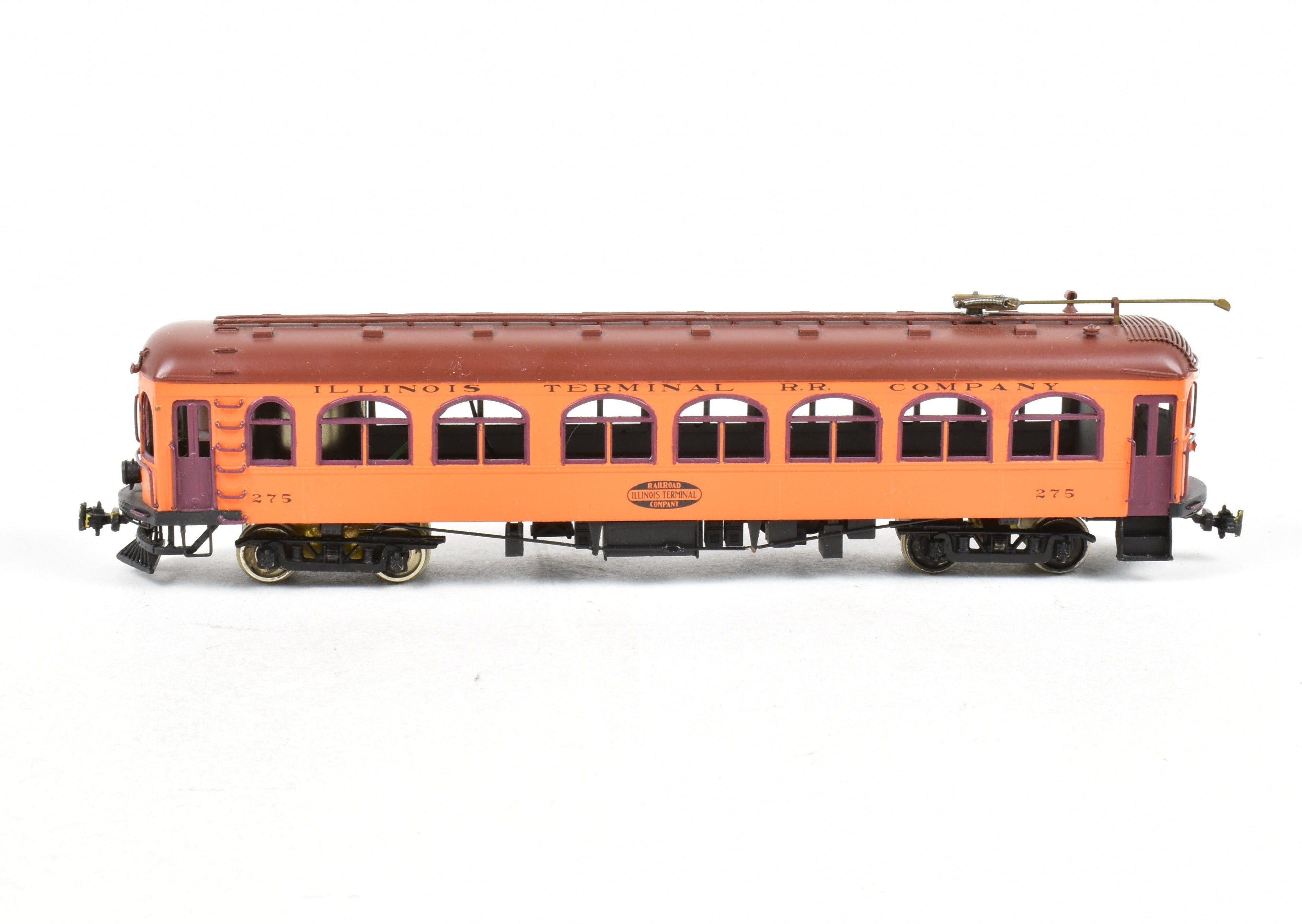 HO Scale Brass Illinois Traction Tangerine Flyer Powered Combine Model #275 by GSB Rail Associates with Custom Painting