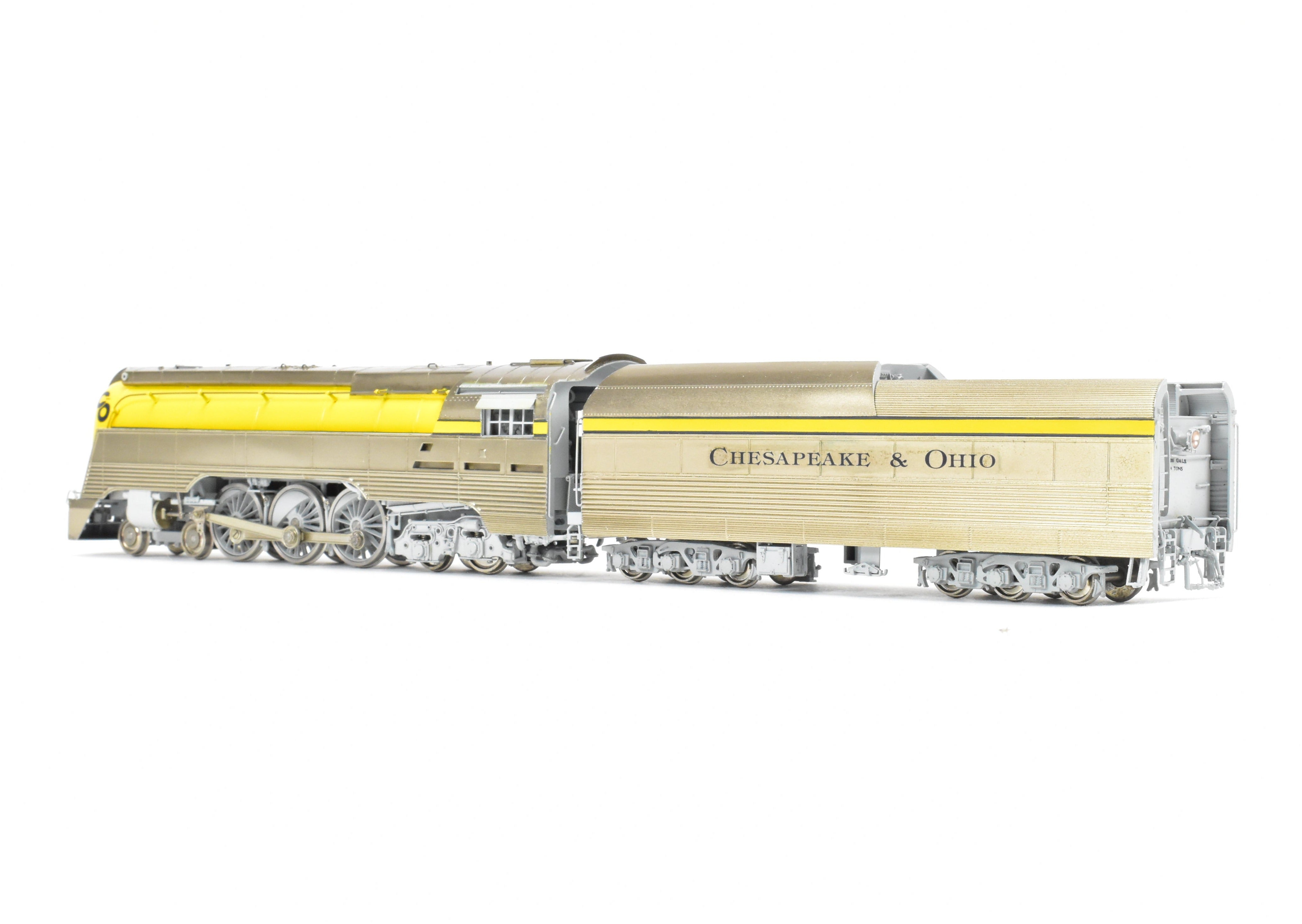 HO Scale Brass Model Train - Precision Scale Co. Chesapeake & Ohio Class L-1 Streamlined 4-6-4 Hudson FP in Stunning Yellow Color
