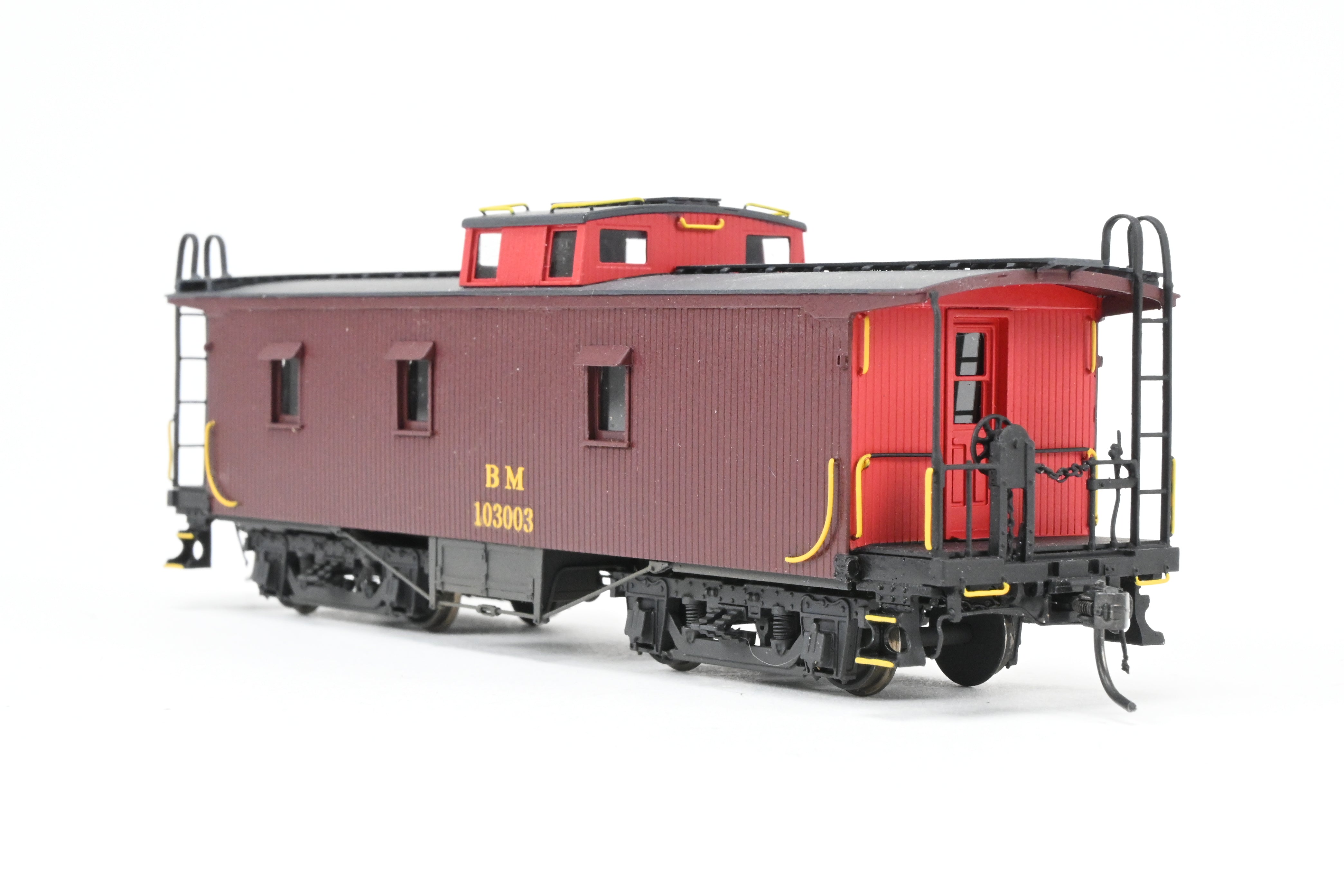 HO Scale Brass Railworks Boston & Maine Rebuilt Milk Car to Caboose Model - FP No. 103003