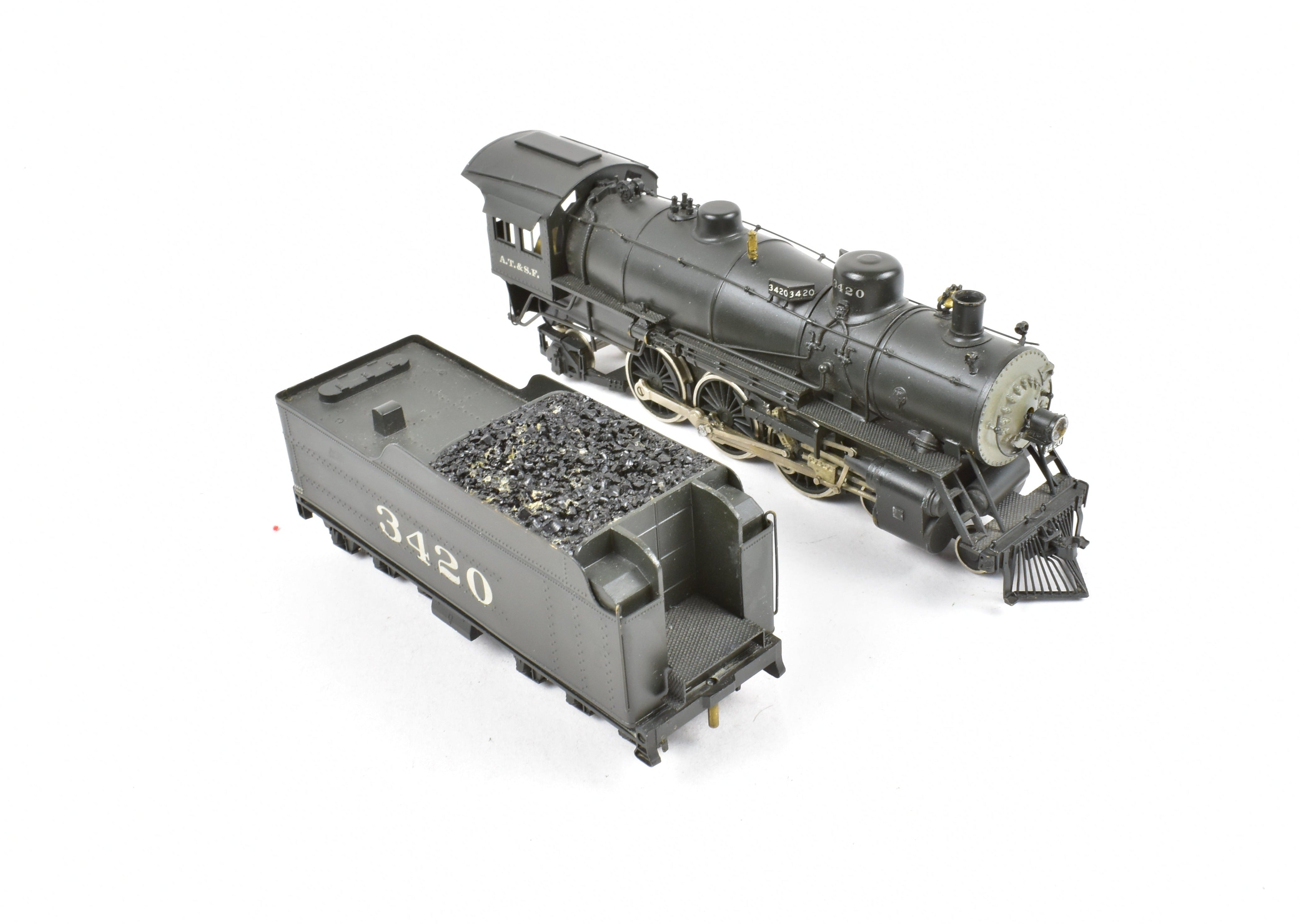 HO Scale Brass Model Train - Associated Hobby Manufacturers (AHM) HCB AT&SF - Santa Fe 3400 Class 4-6-2 Custom Painted Steam Locomotive