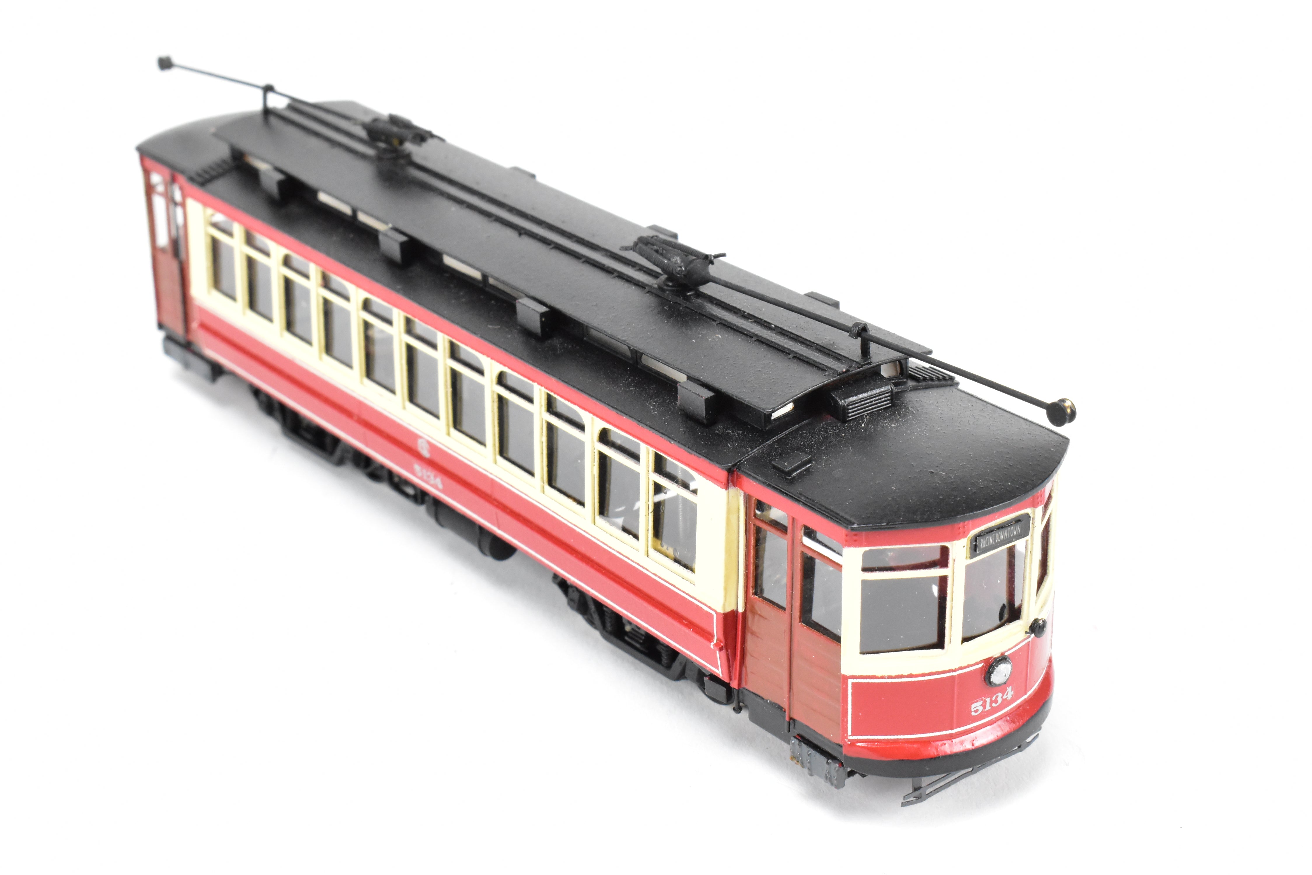HO Scale Brass Interurban Model - Fairfield Models 347 CSL Chicago Surface Lines Short Brill Car with Custom Paint Job, Road Number 5124, in REBOXX Packaging