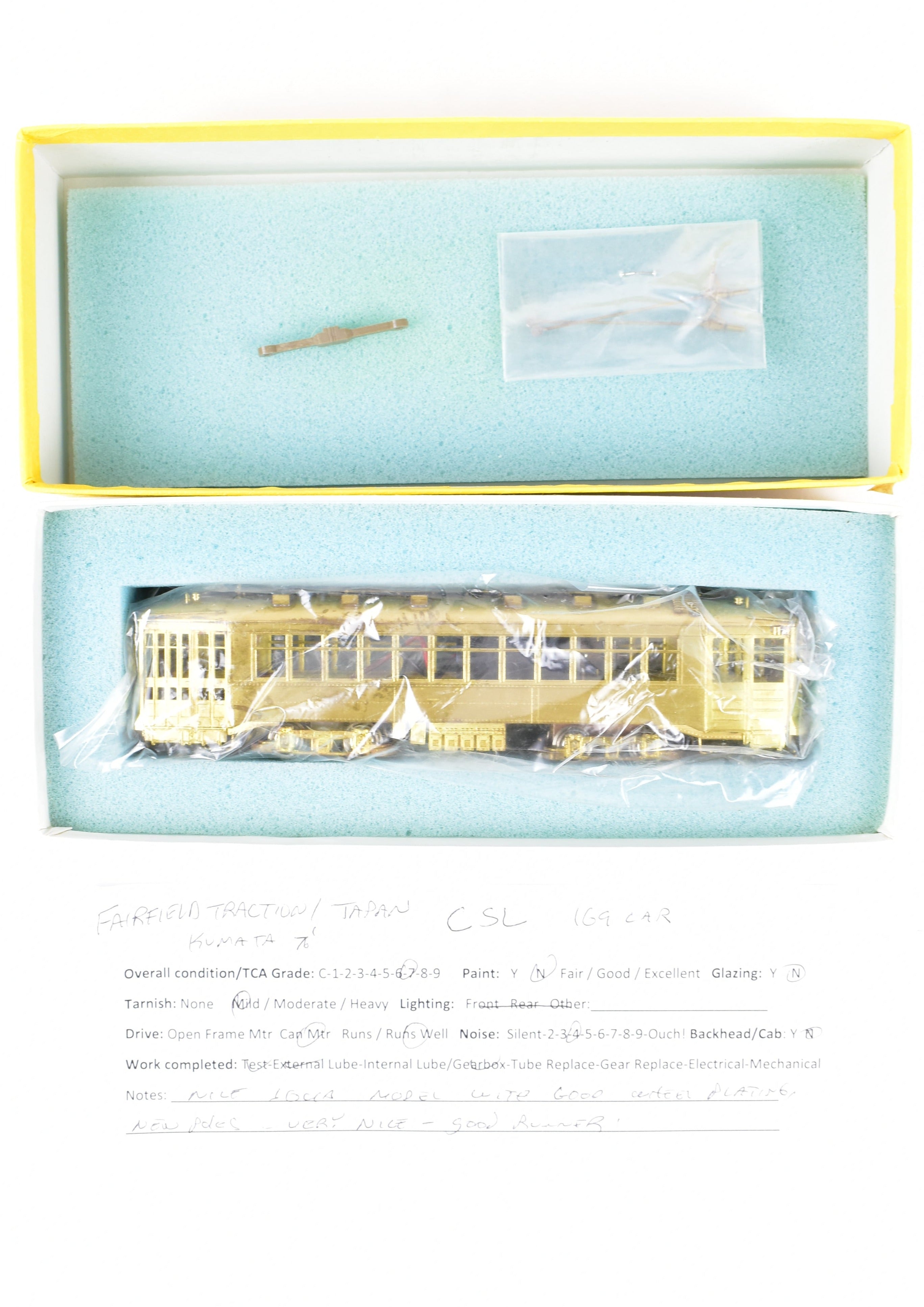 HO Scale Brass Fairfield Traction Models 345-2 CSL - Chicago Surface Lines Two-Man City Trolley Model