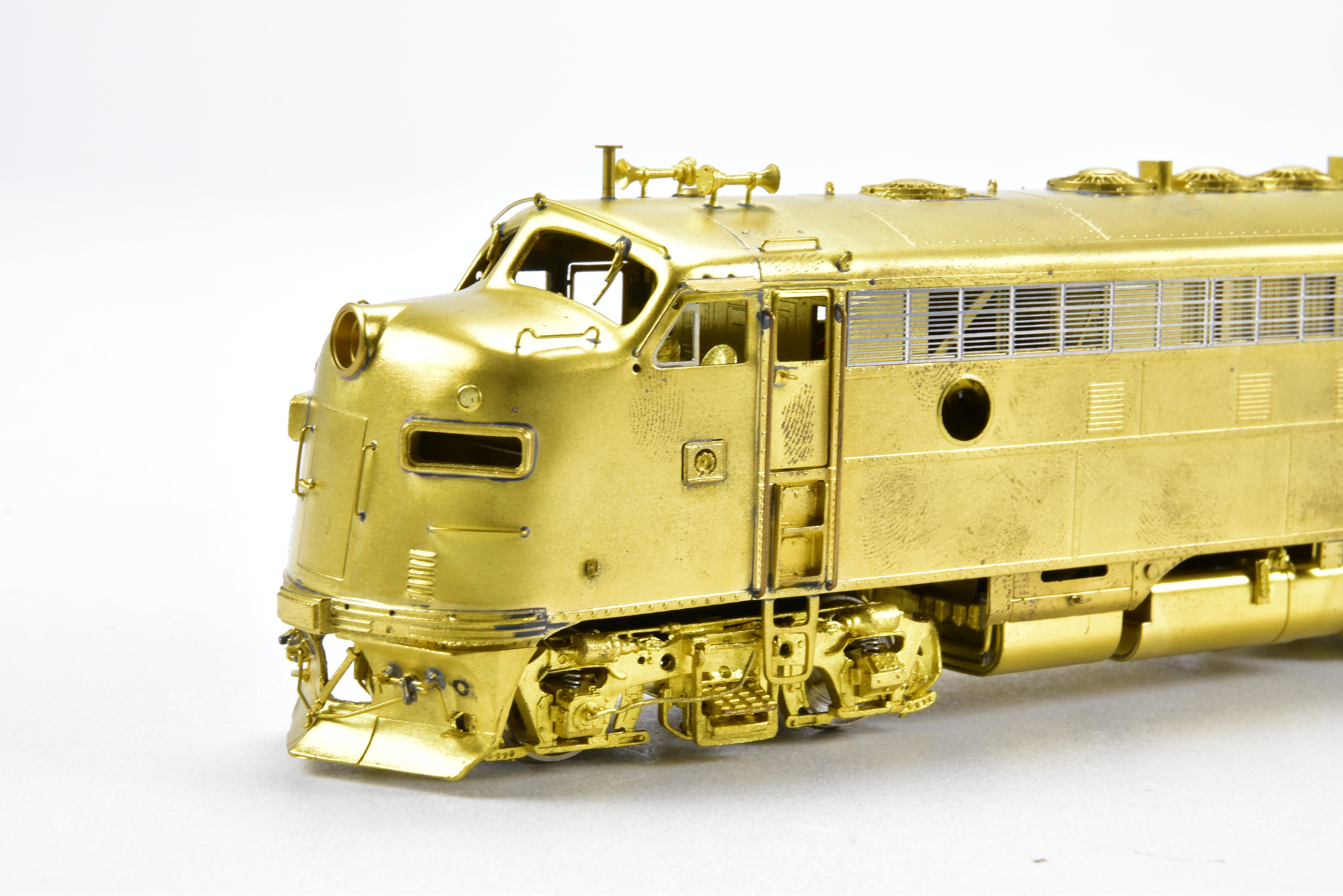 HO Scale Brass Model Train - Overland Models Inc. (OMI) Western Pacific EMD F7A Locomotives Nos. 913, 921 with Snowplow Pilot from the 1970 Era