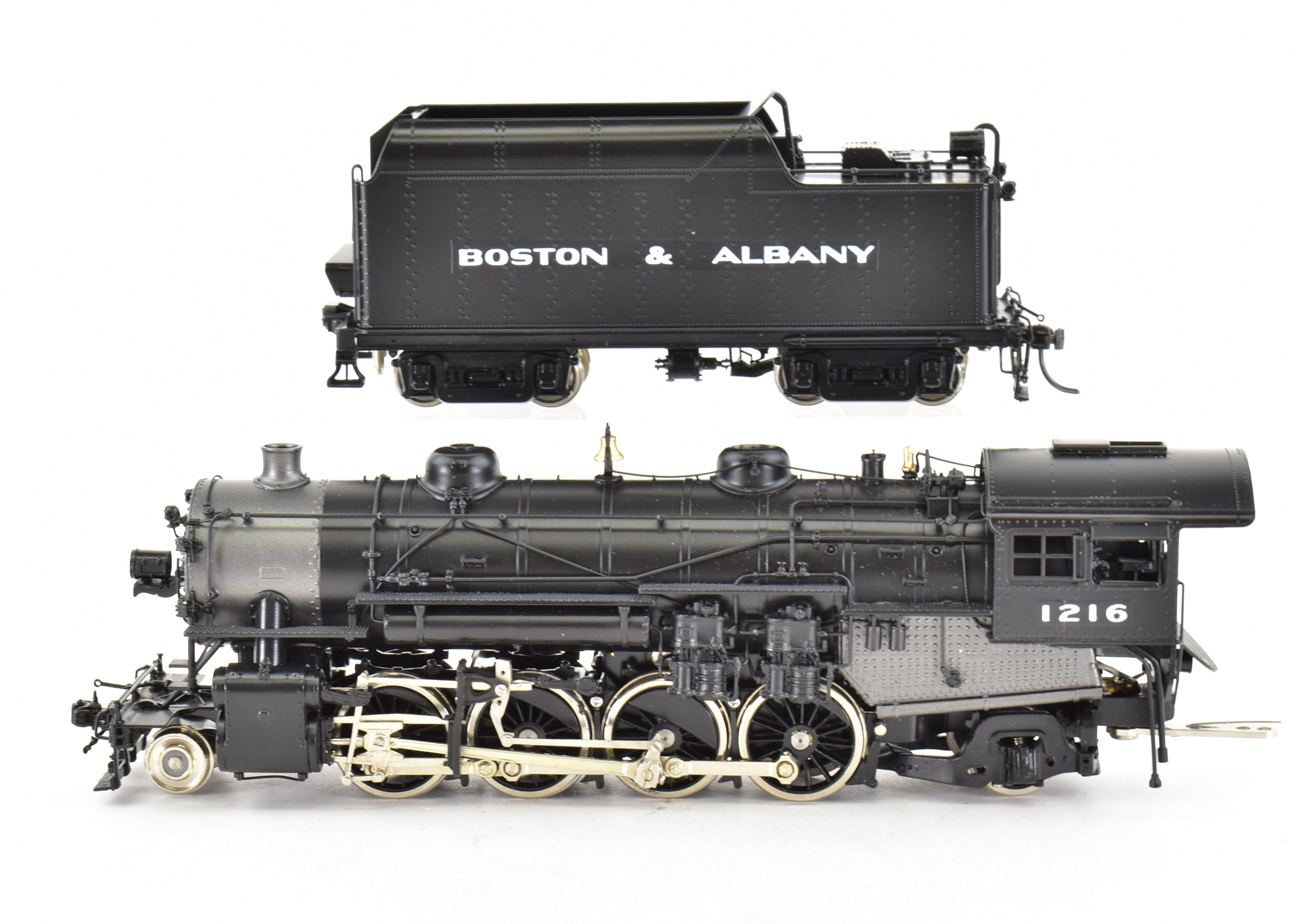 HO Scale Brass Model Train CON Key Imports B&A - Boston & Albany H - 5j Class 2 - 8 - 2 Mikado Steam Locomotive #1216 with Factory Painting