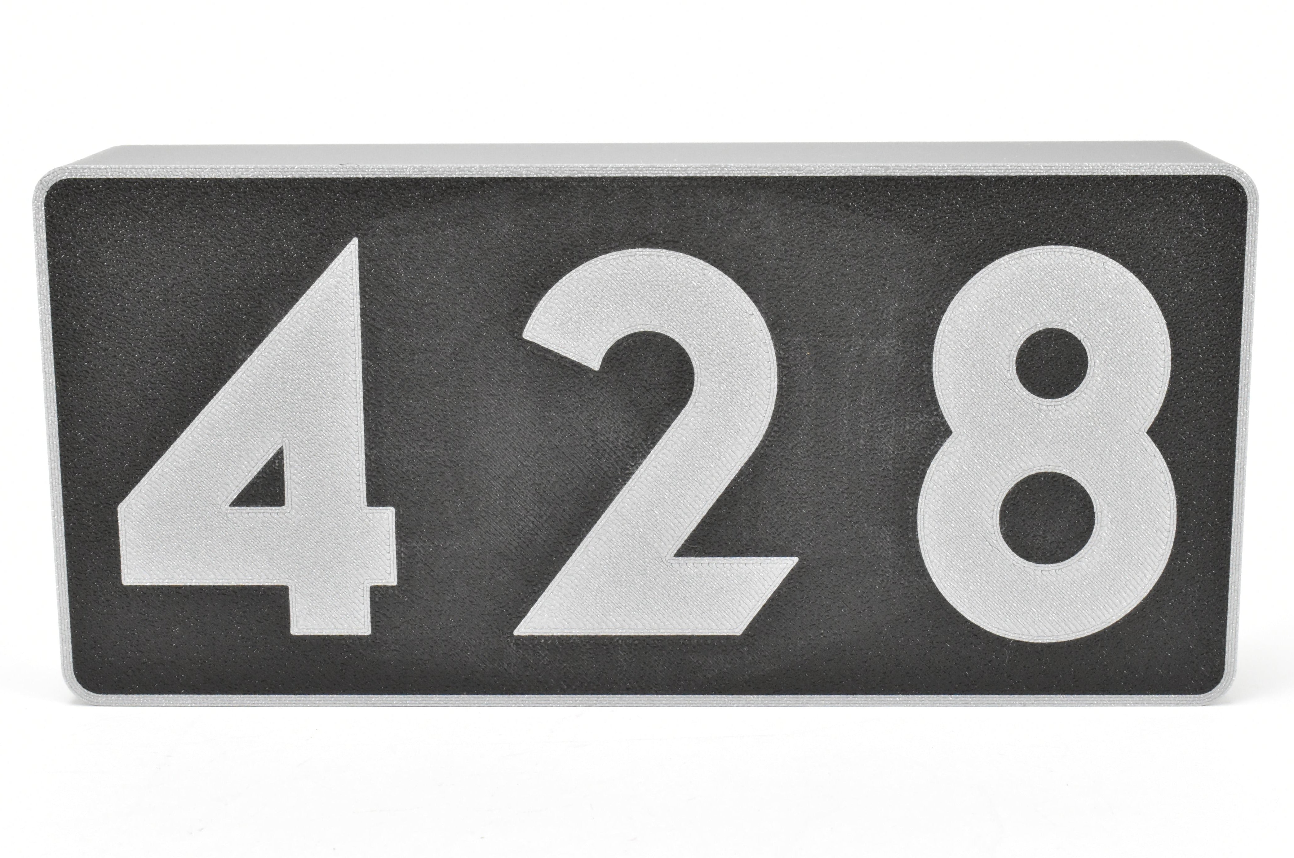 Customized 3D Printed and Illuminated Railway Sign - Union Pacific #428 Number Board for Desk or Workbench
