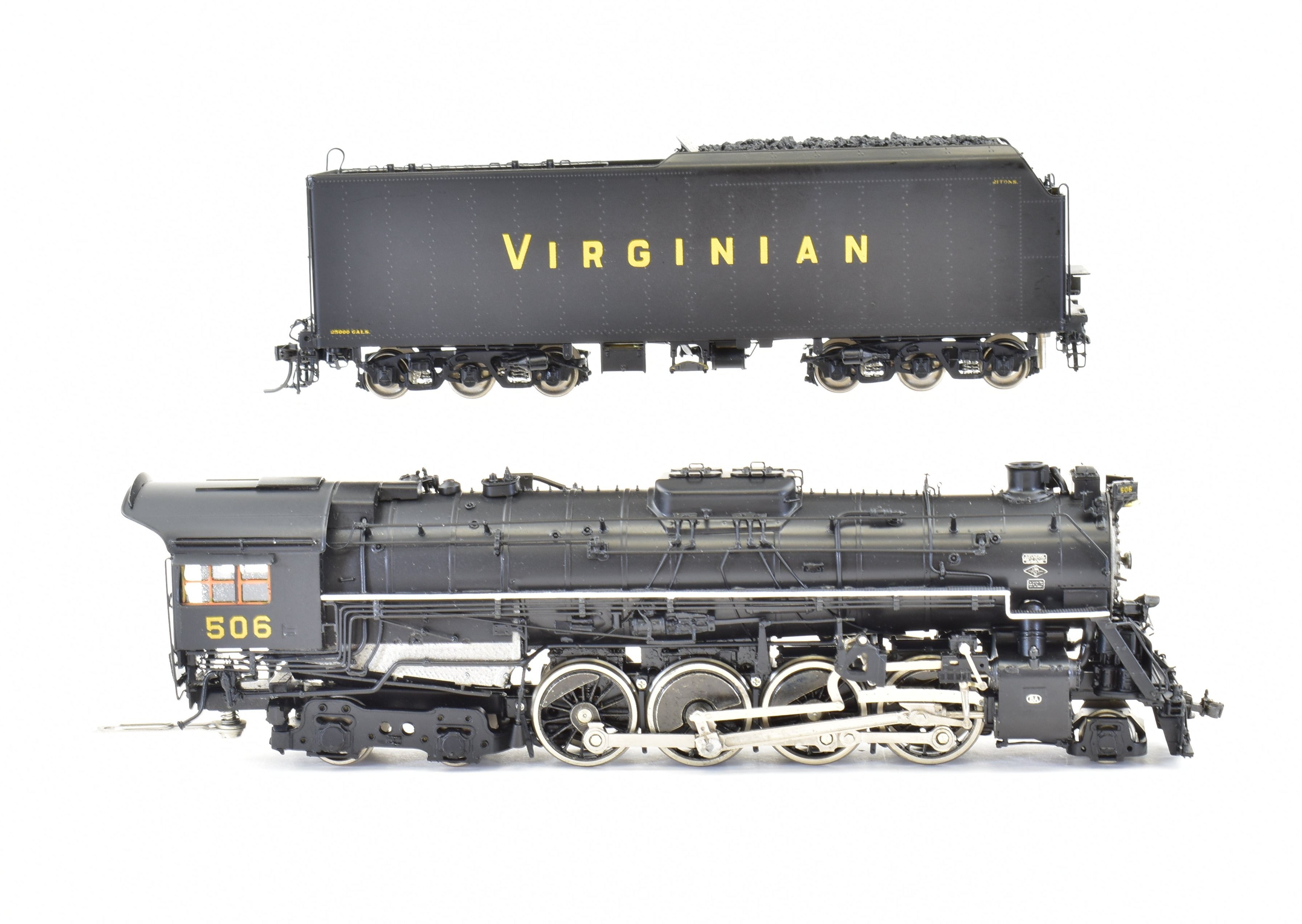 HO Scale Brass Precision Scale Co. Virginian BA 2-8-4 Berkshire Model Steam Locomotive, Precision Scale Co. VGN, Sold As-Is Without Lights