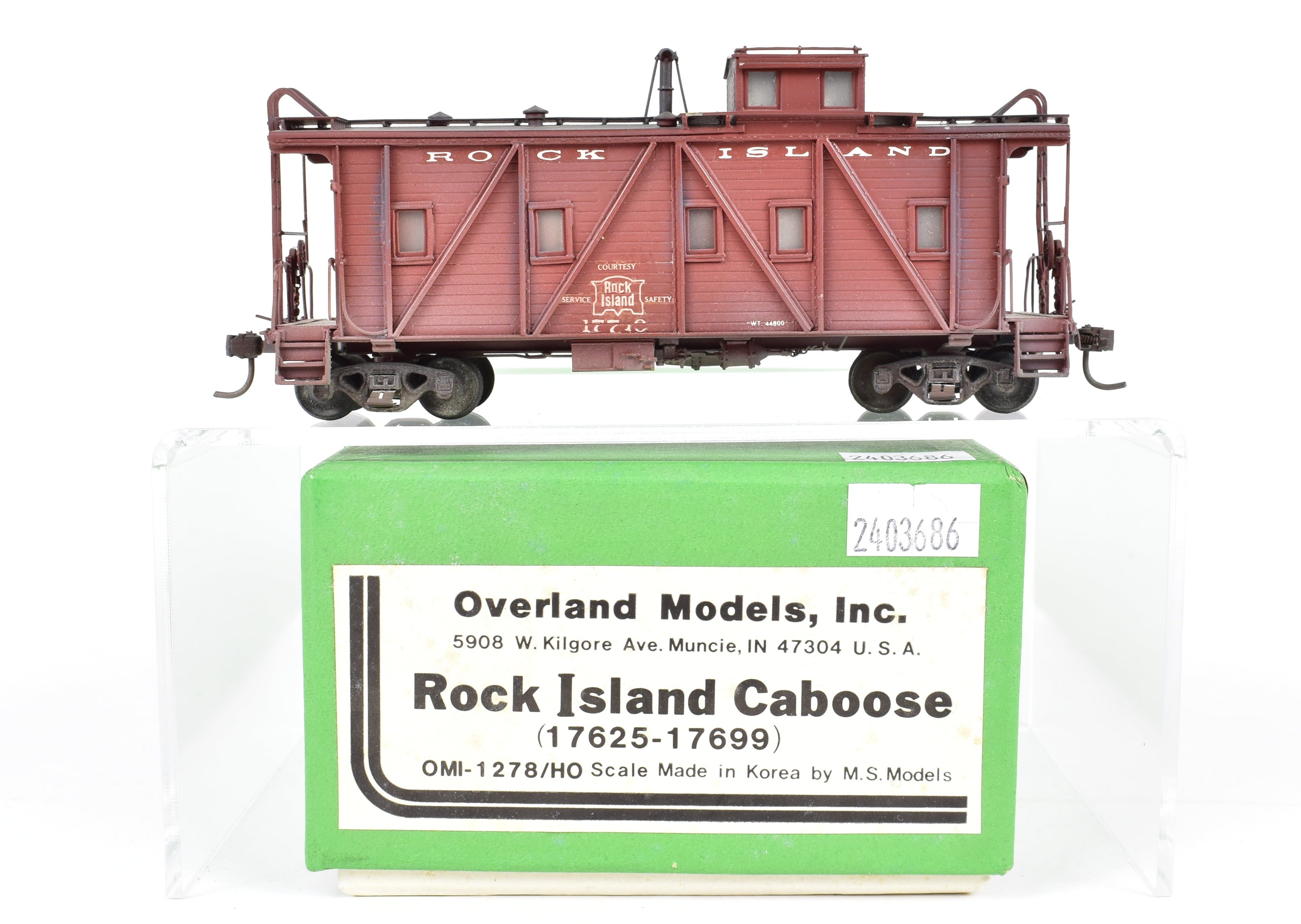 HO Scale Brass OMI - Overland Models, Inc. Custom Painted CRI&P - Rock Island Wood Caboose Model #17719