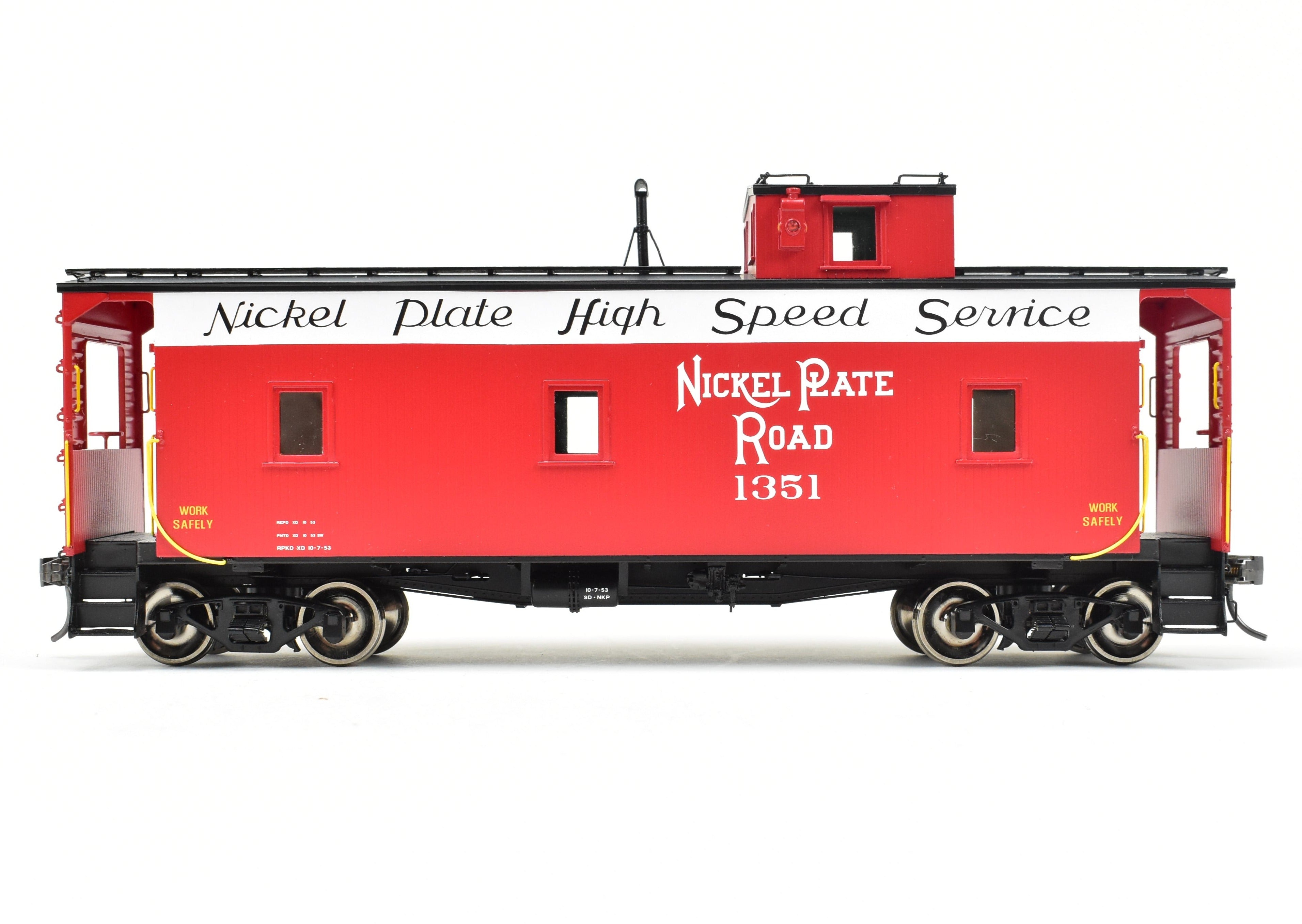 O Scale Model Train Collectible - Brass OMI (Overland Models, Inc.)/NPM NKP (Nickel Plate Road) 1300 Caboose with Factory Paint, Serial No. 1351, Without Original Box