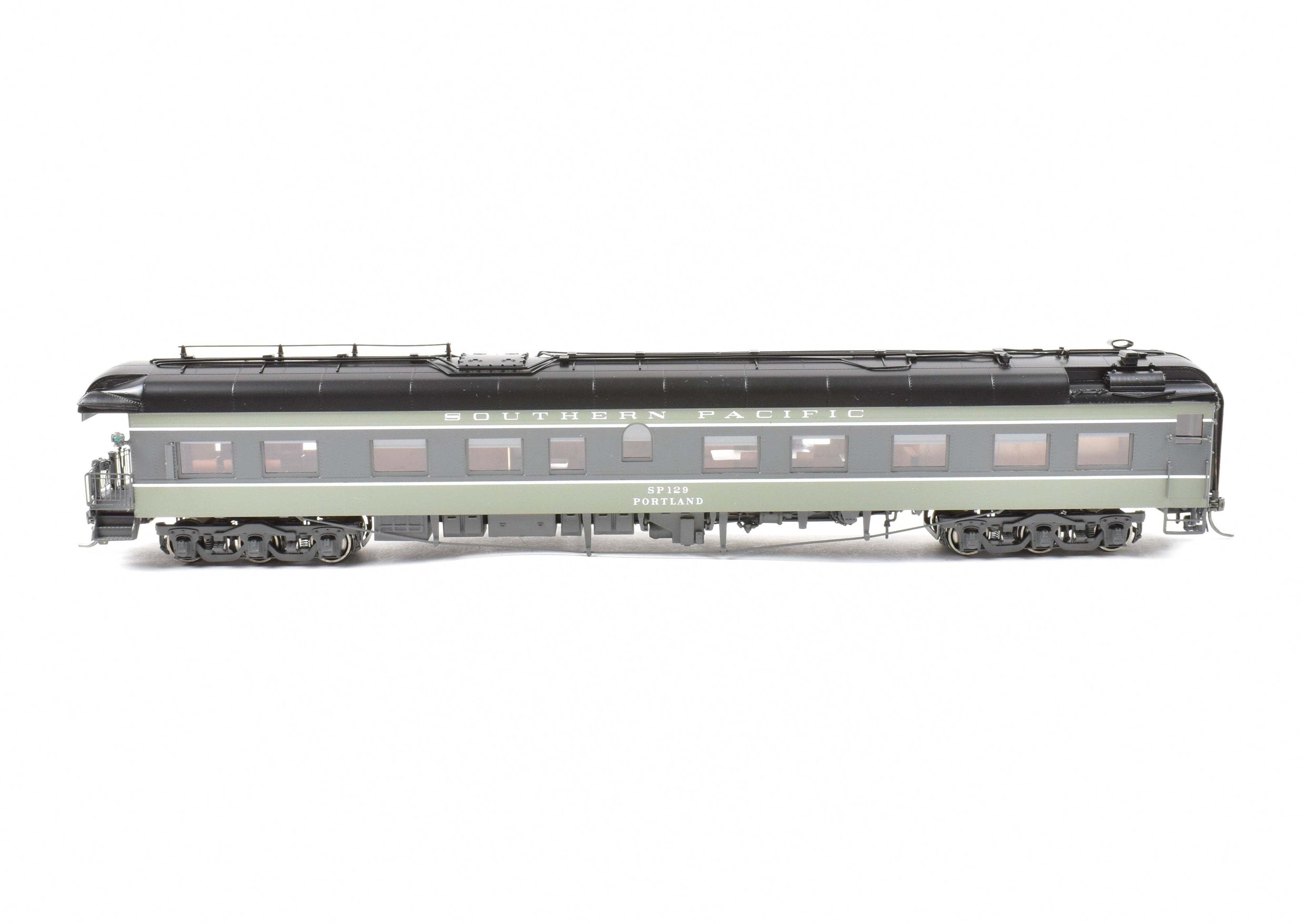 HO Scale New Brass Business Car: Southern Pacific #129 Two-Tone Grey