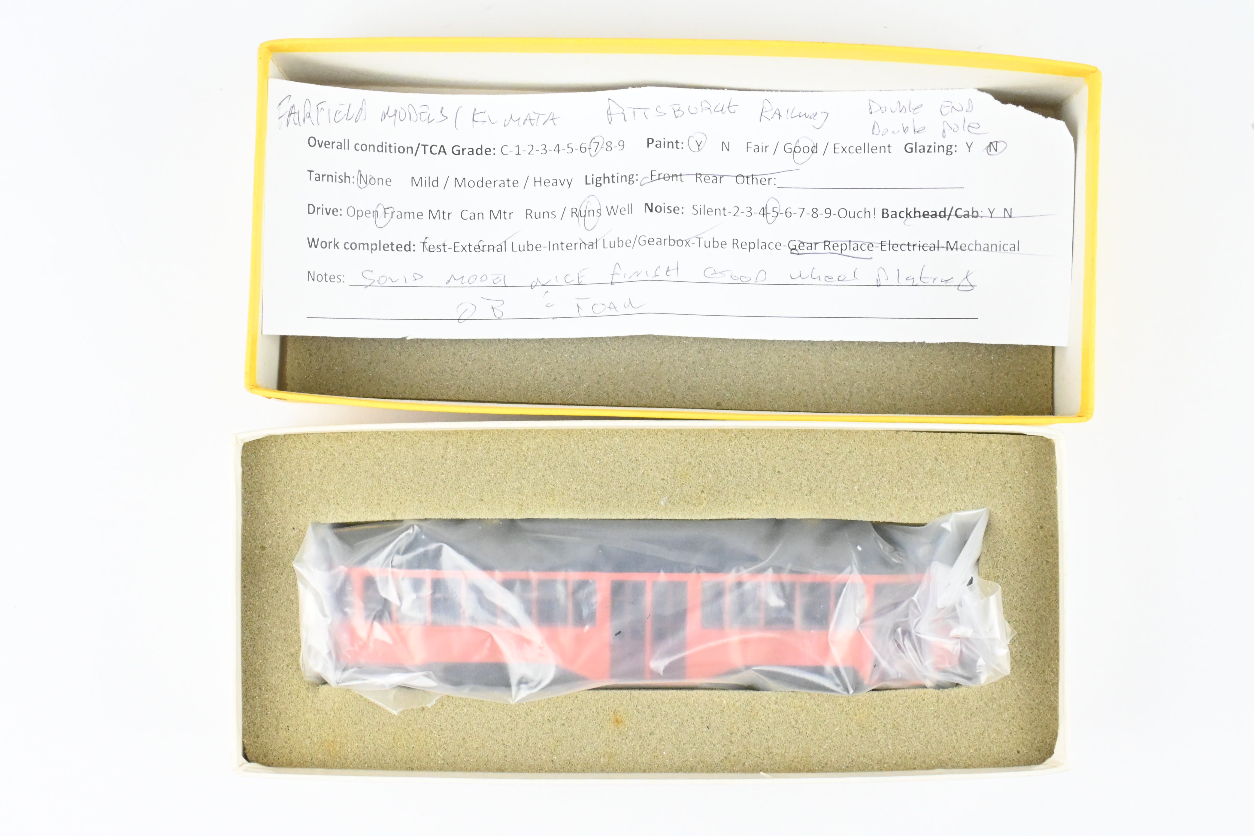 HO Scale Brass Fairfield Models Pittsburgh Railway Co. Double Ended Joe's Trolley Car, CP Variant, Unlettered, Model Train Collectible