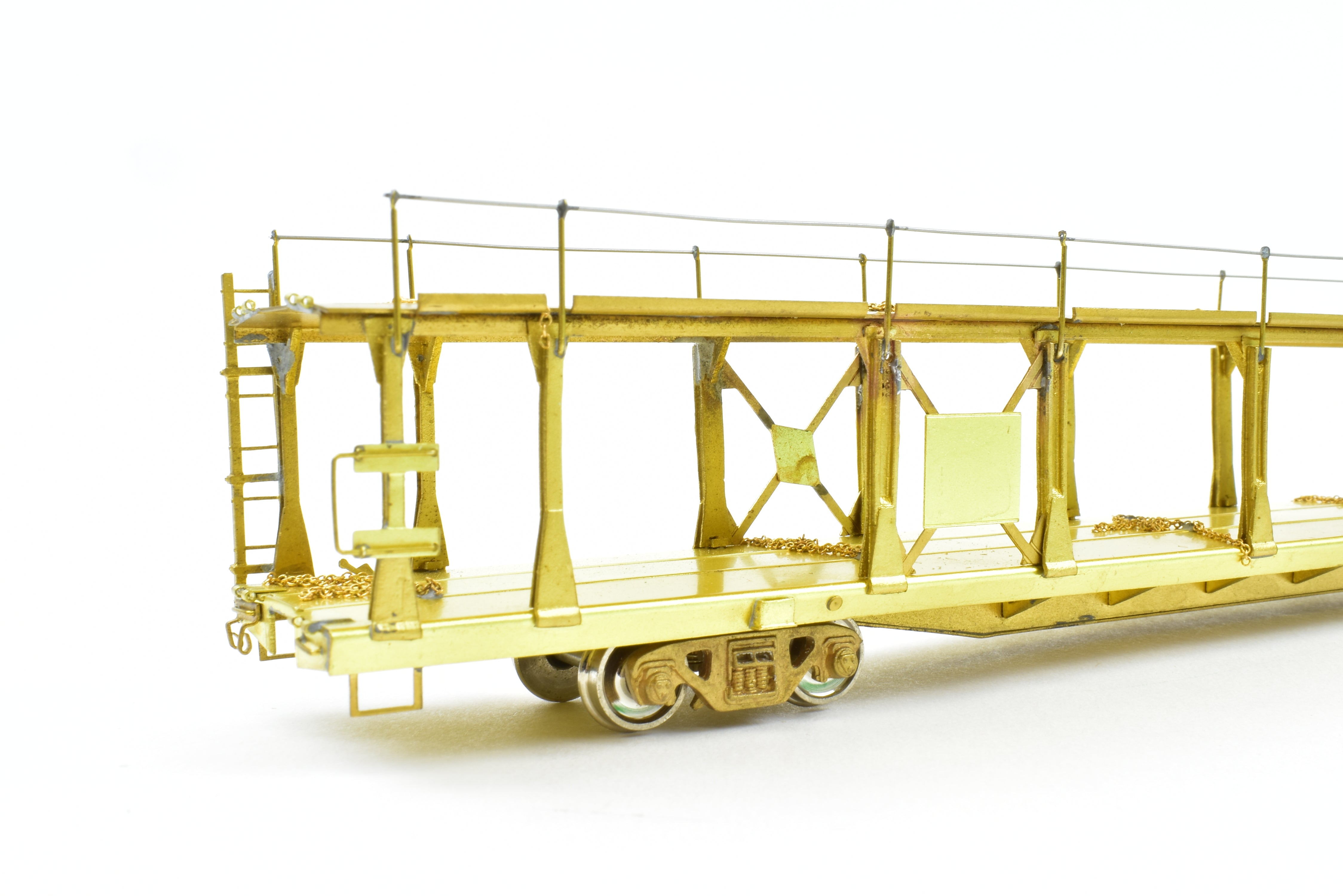 HO Scale Brass Bi - Level Open Auto Rack Model by Overland Models, Inc. for Various Railroad Roads