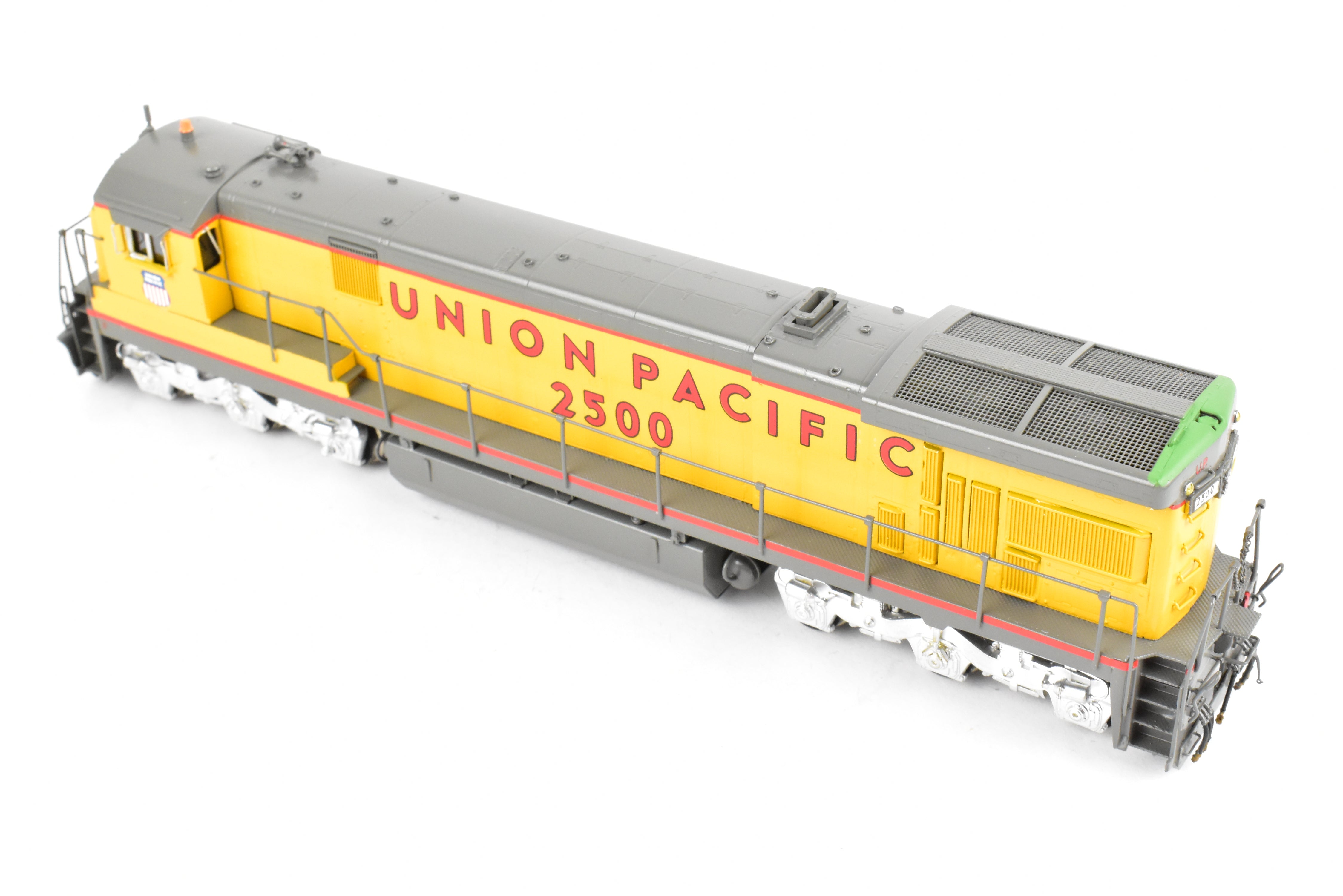 HO Brass OMI Union Pacific GE C30 - 7 Double - Window Cab Custom Painted in Yellow/Gray #2500