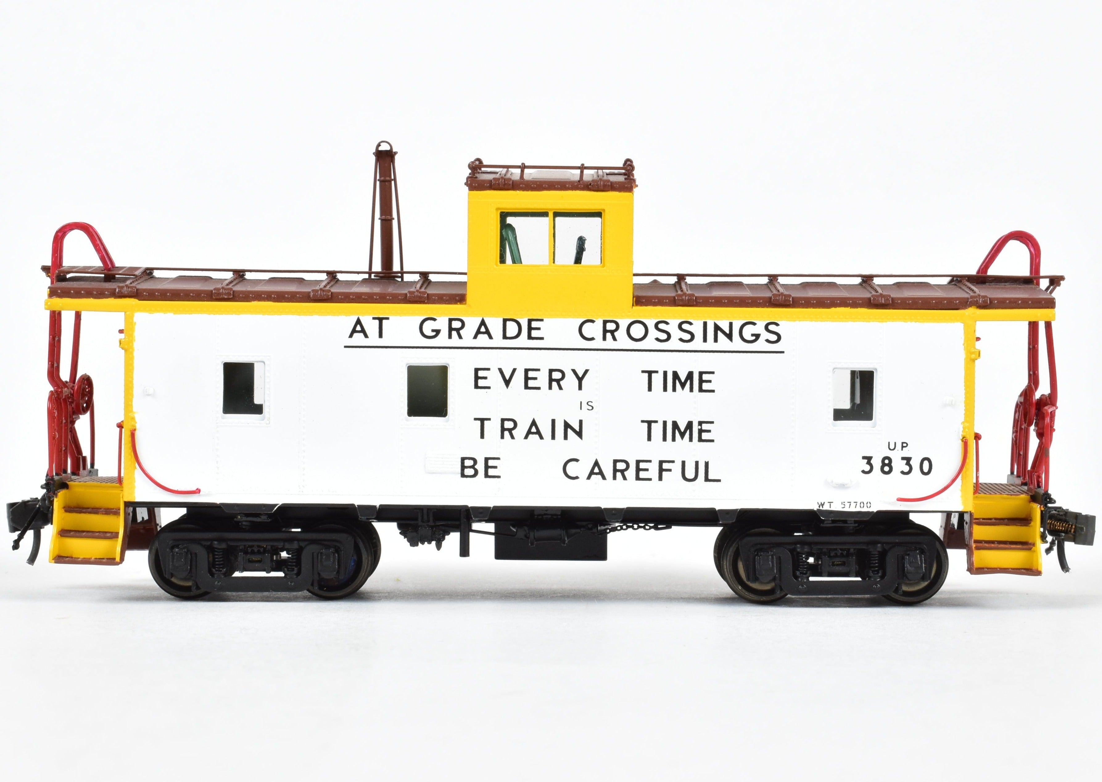 HO Brass OMI UP Union Pacific CA - 4 Steel Caboose 3830 with Safety Slogans