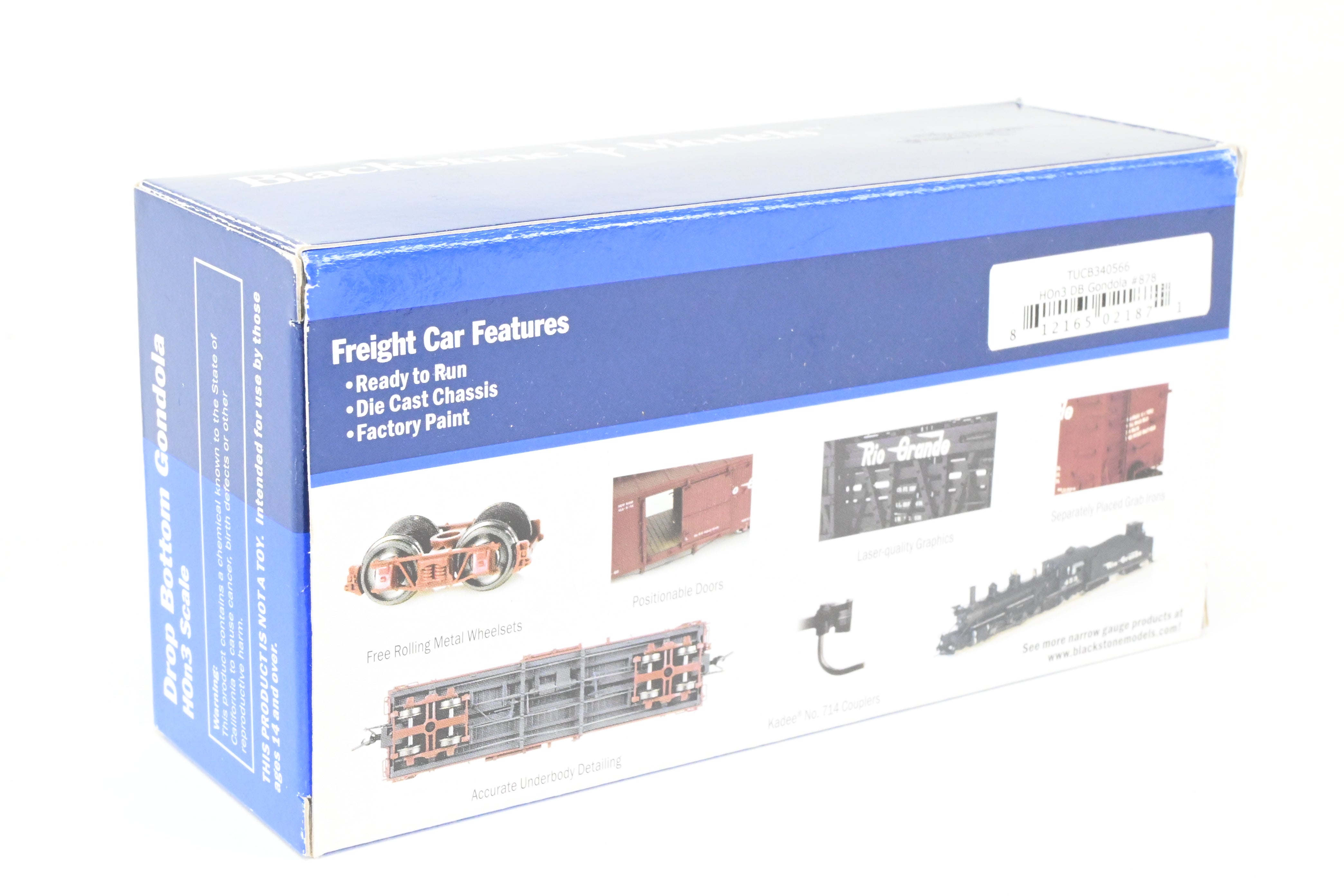 HOn3 Blackstone Models D&RGW - Denver & Rio Grande Western Brown Drop - Bottom Gondola No. 878