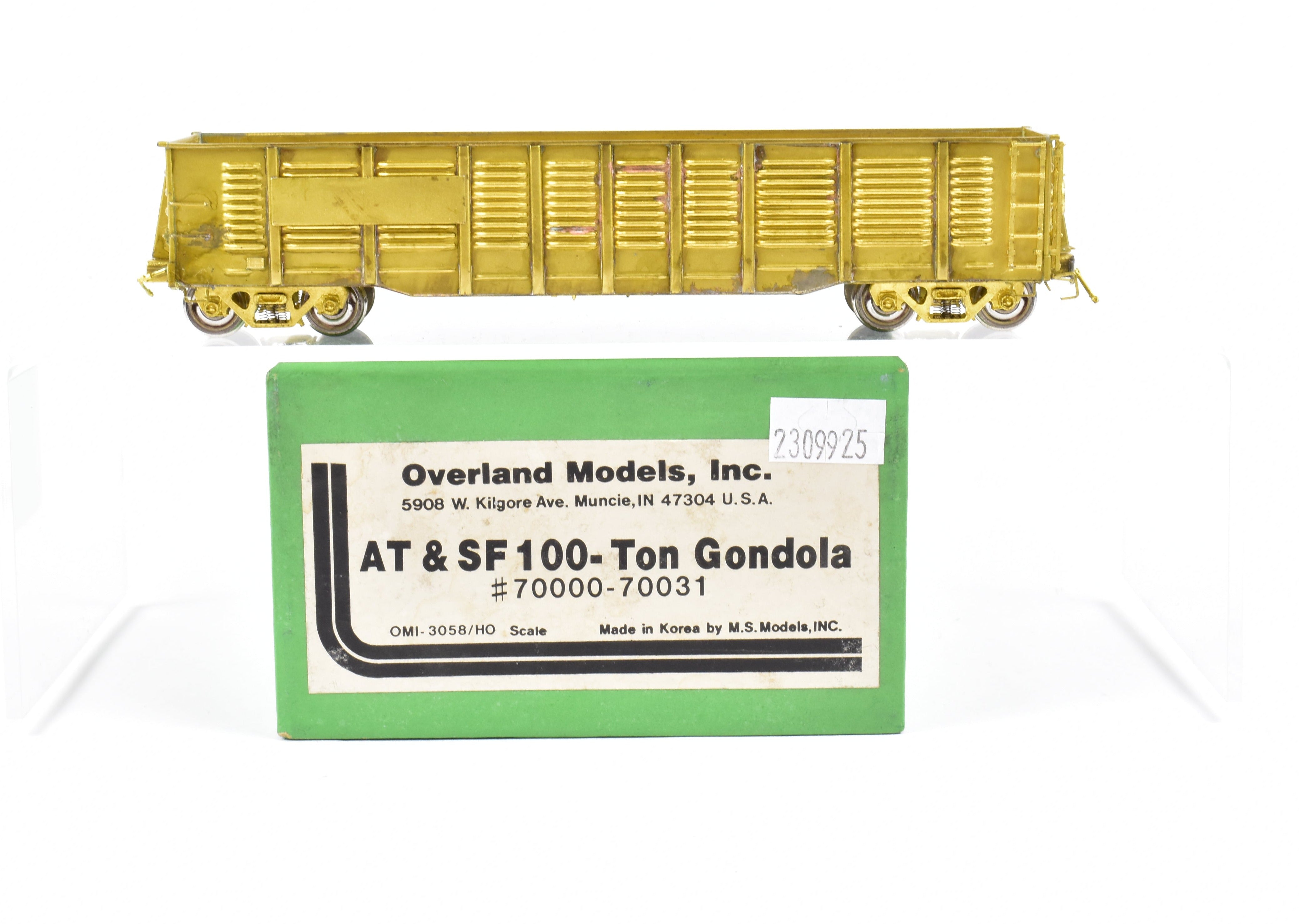 OMI Overland Models HO Brass ATSF - Santa Fe 100 Ton Gondola Model