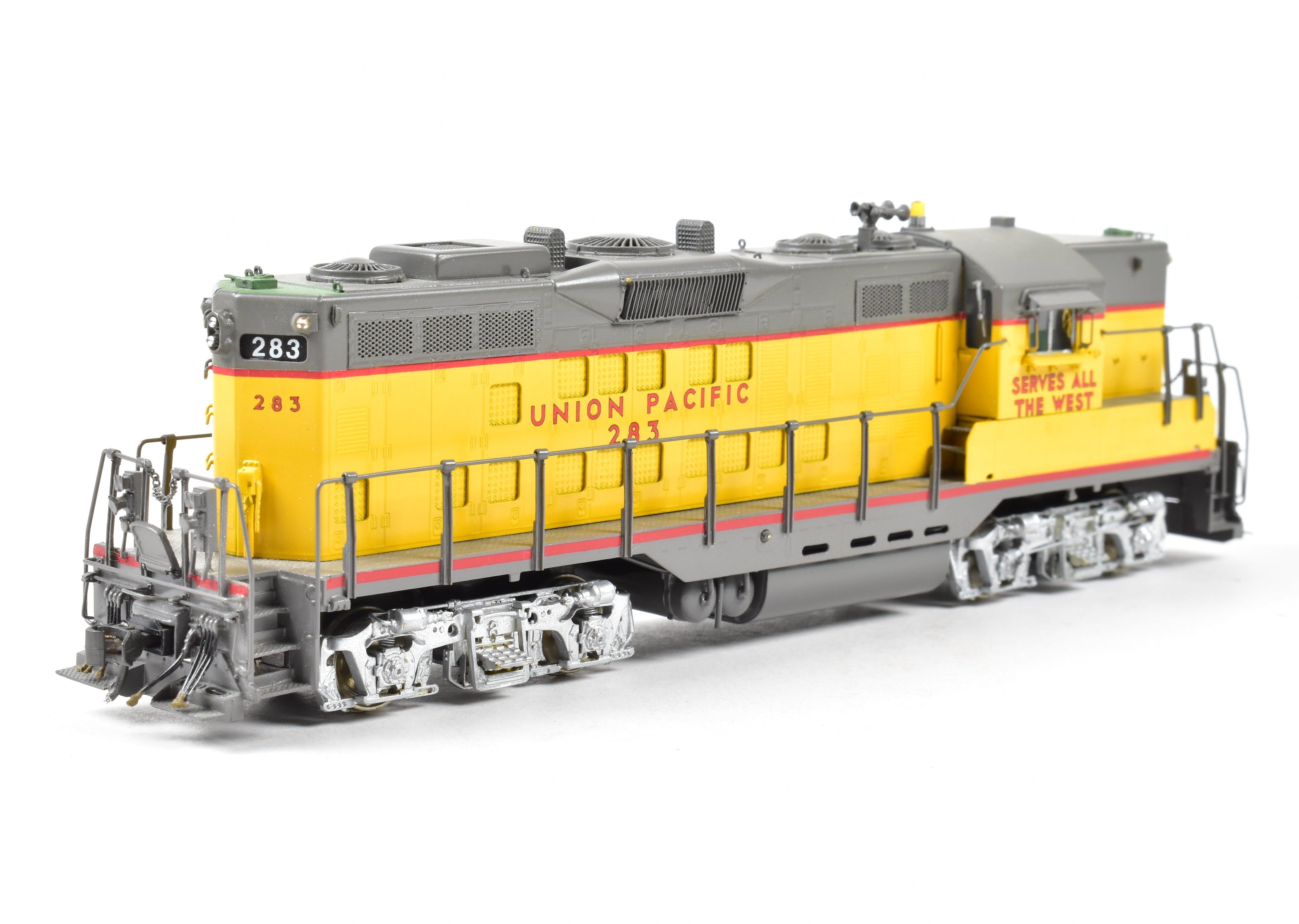 HO Scale Brass Model Train by Overland Models, Inc. - Union Pacific GP - 9 FP #283 with Extra Vents, 36 Fans, Winterization Hatch and Lighting