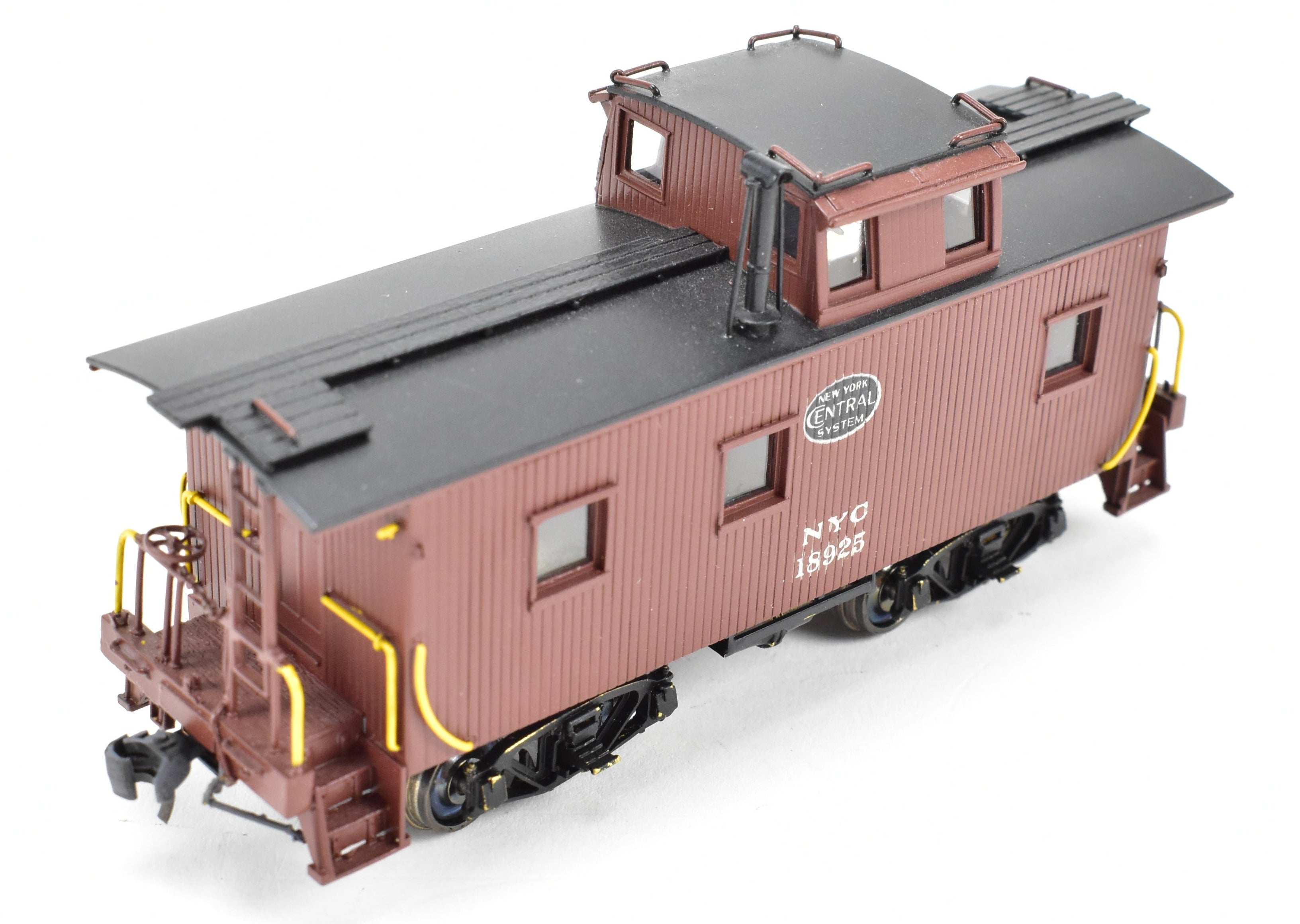HO Scale Brass Model of Overland Models, Inc. New York Central 24-Foot Wood Caboose with FP No. 18925