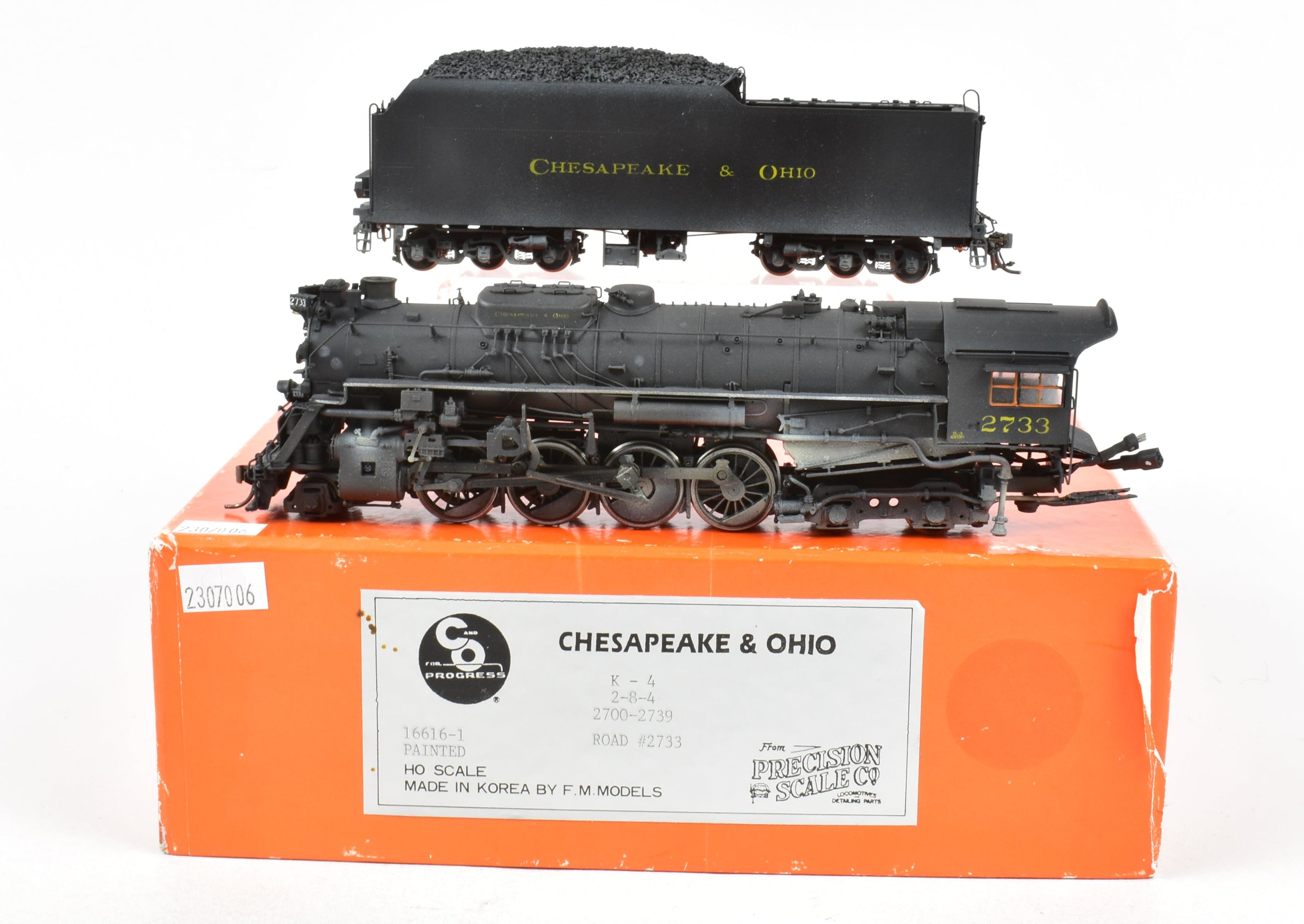 HO Brass Precision Scale Co. C&O K-4 Class 2-8-4 No. 2733 DCC Sound Model
