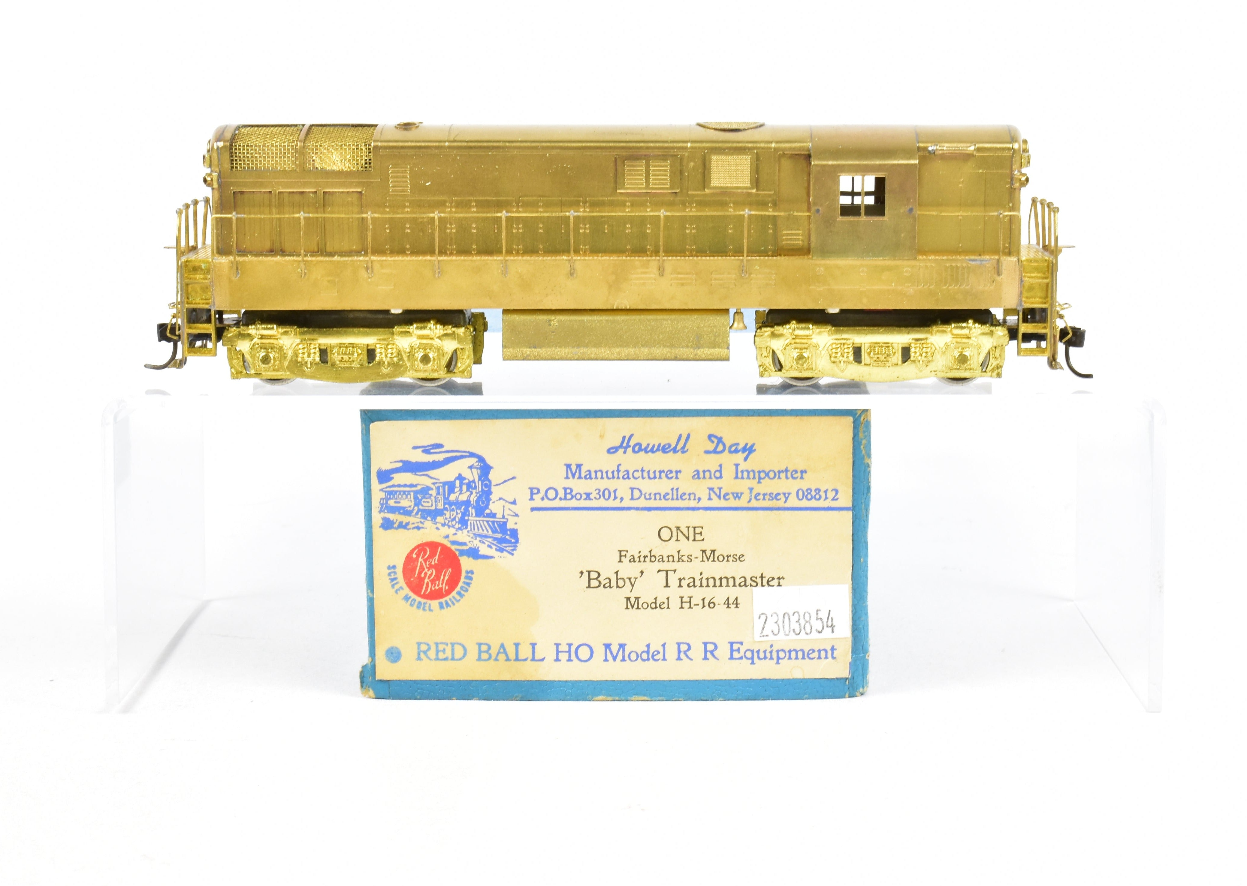 1970s HO Brass Red Ball Baby Trainmaster H-16-44 Model by Fairbanks Morse