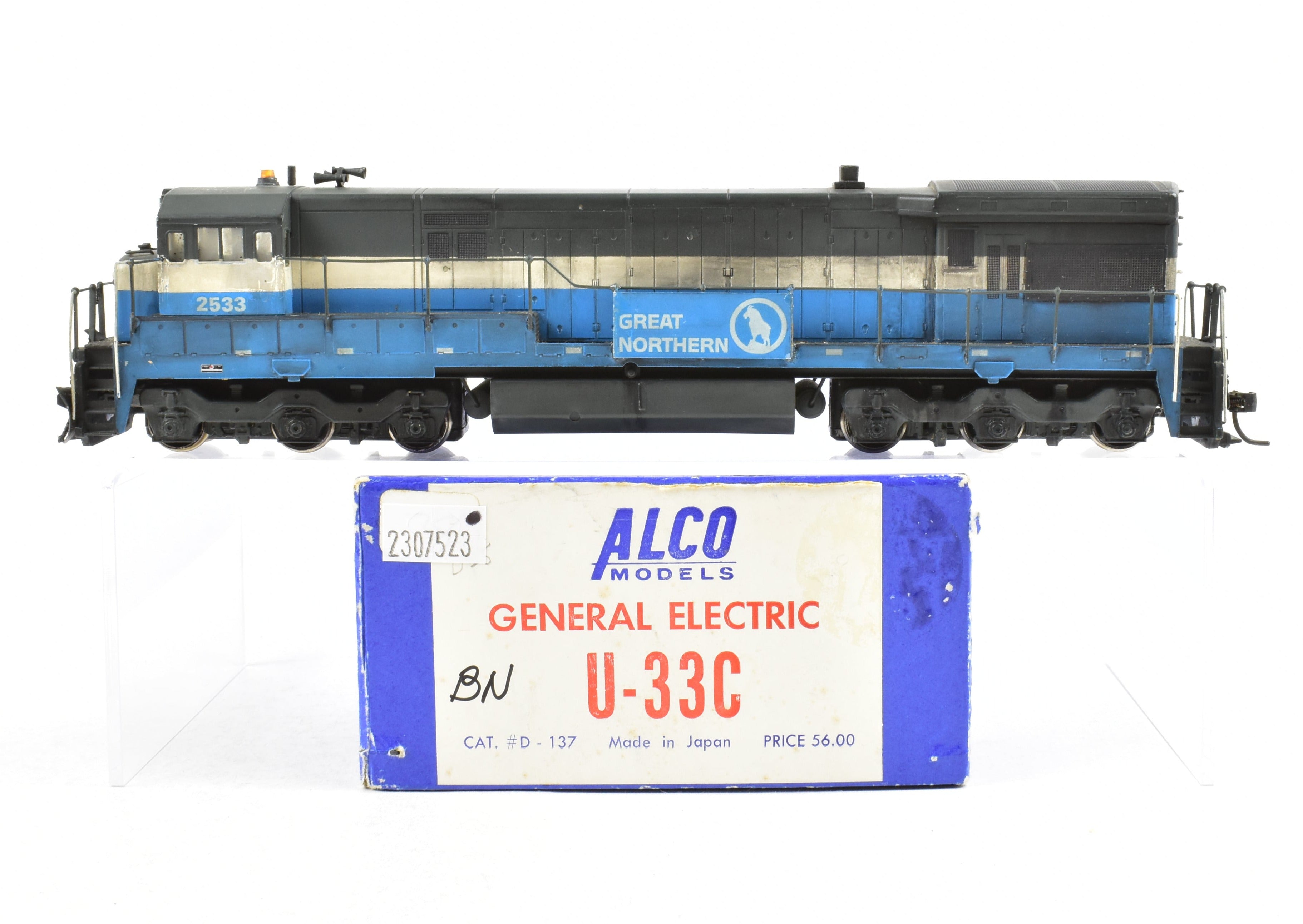 HO Scale Brass ALCO Model - Great Northern General Electric U - 33C Diesel Locomotive, CP No. 2533