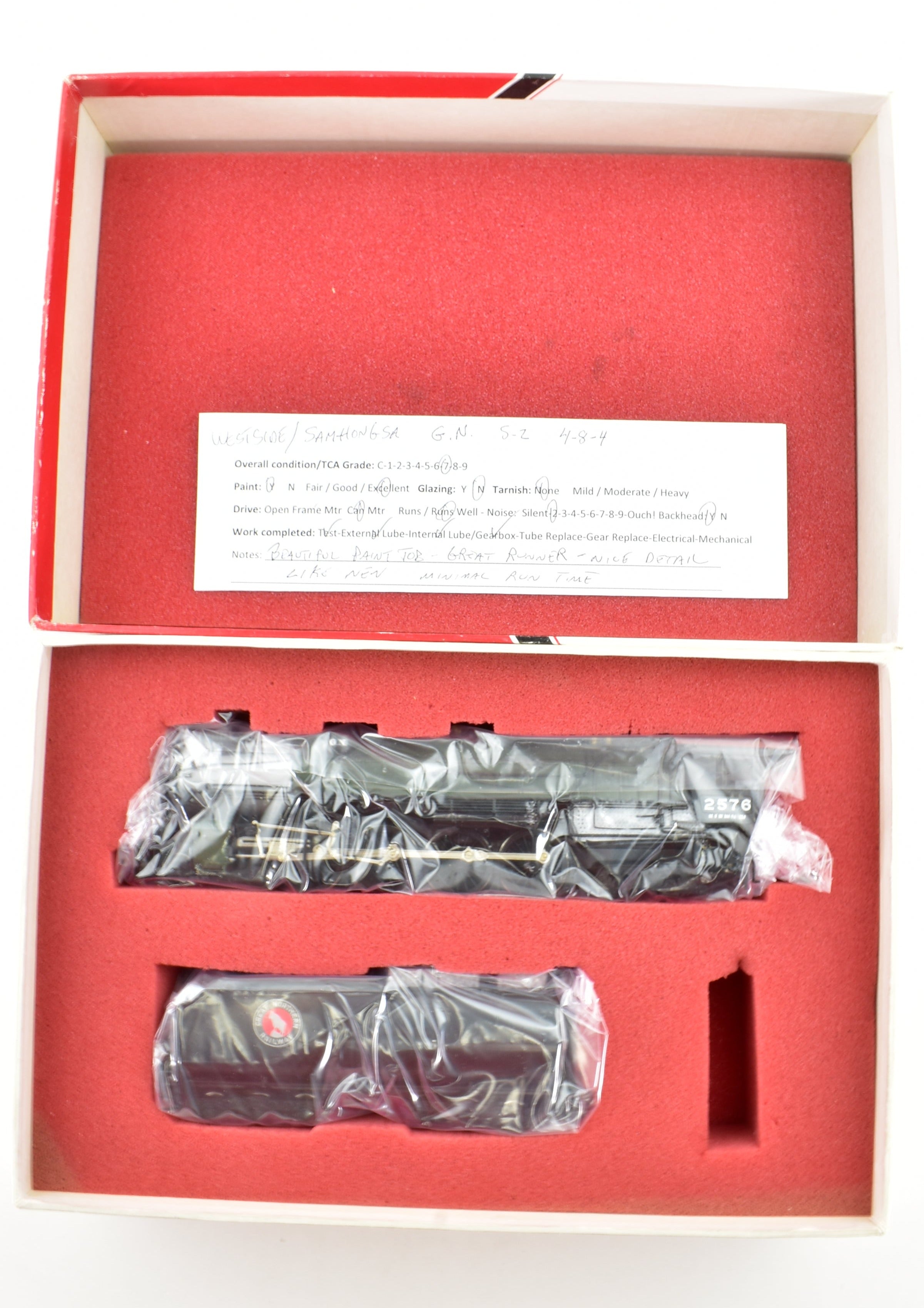 HO Scale Brass Model Train - Great Northern S-2 4-8-4 Professionally Painted in Glacier Park Scheme by Westside Model Co. GN