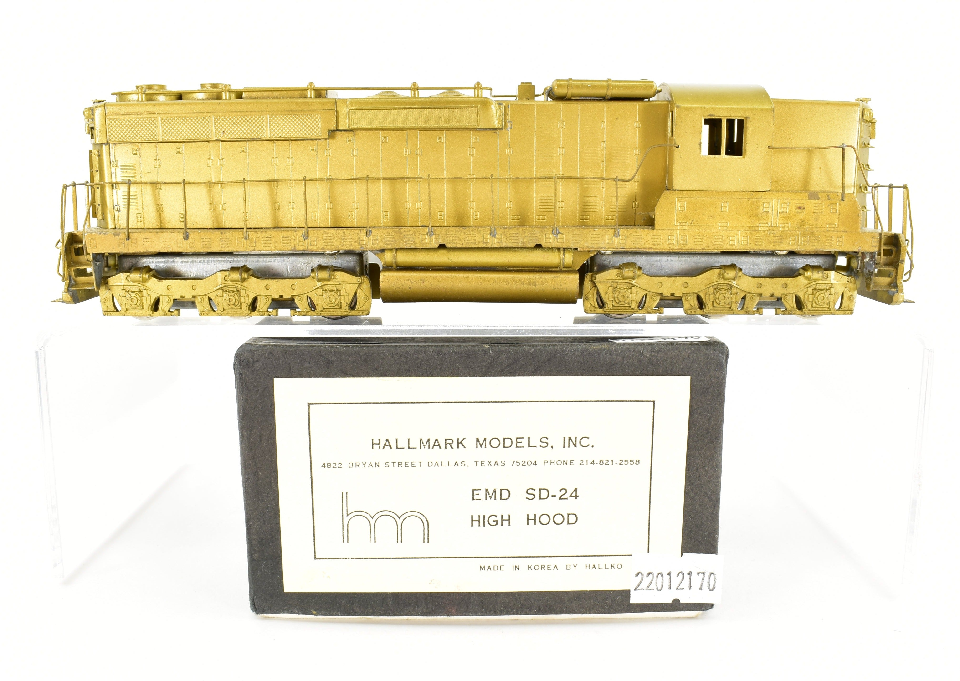 HO Scale Brass Hallmark Models EMD SD24 High Hood Diesel Locomotive for Various Road Models