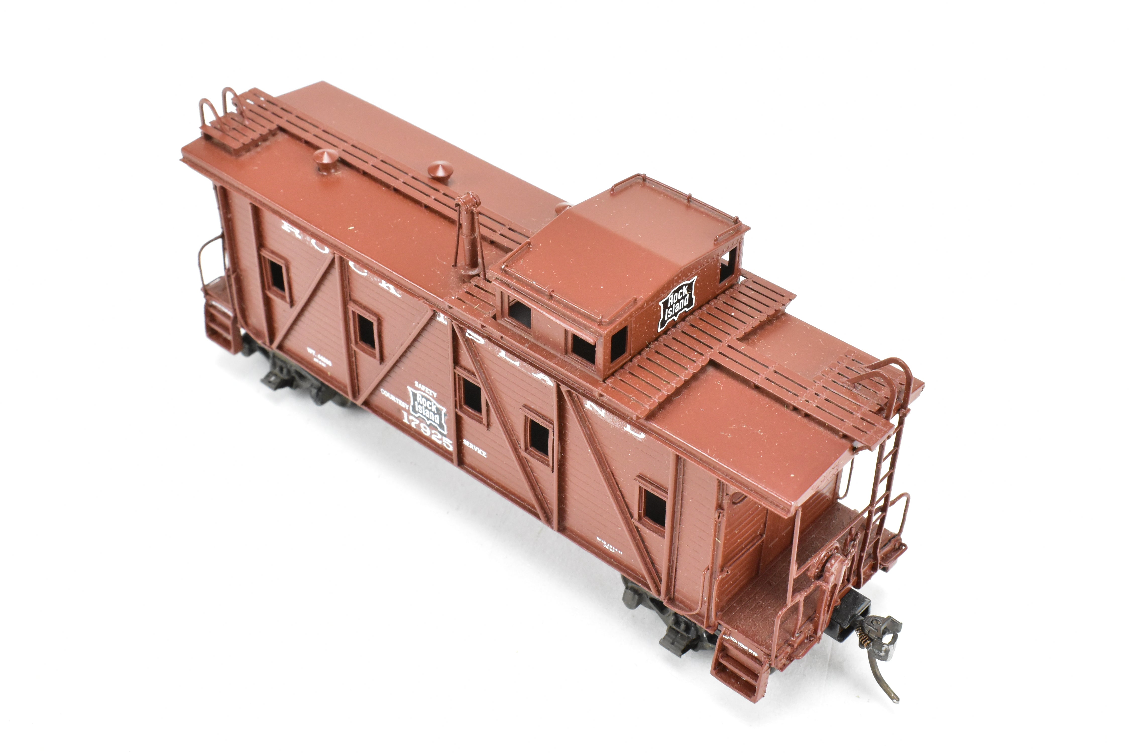 HO Scale Brass Model Train - Overland Models, Inc. (OMI) CRI&P - Rock Island Outside Braced Wood Caboose CP No.17925 with Replacement Trucks