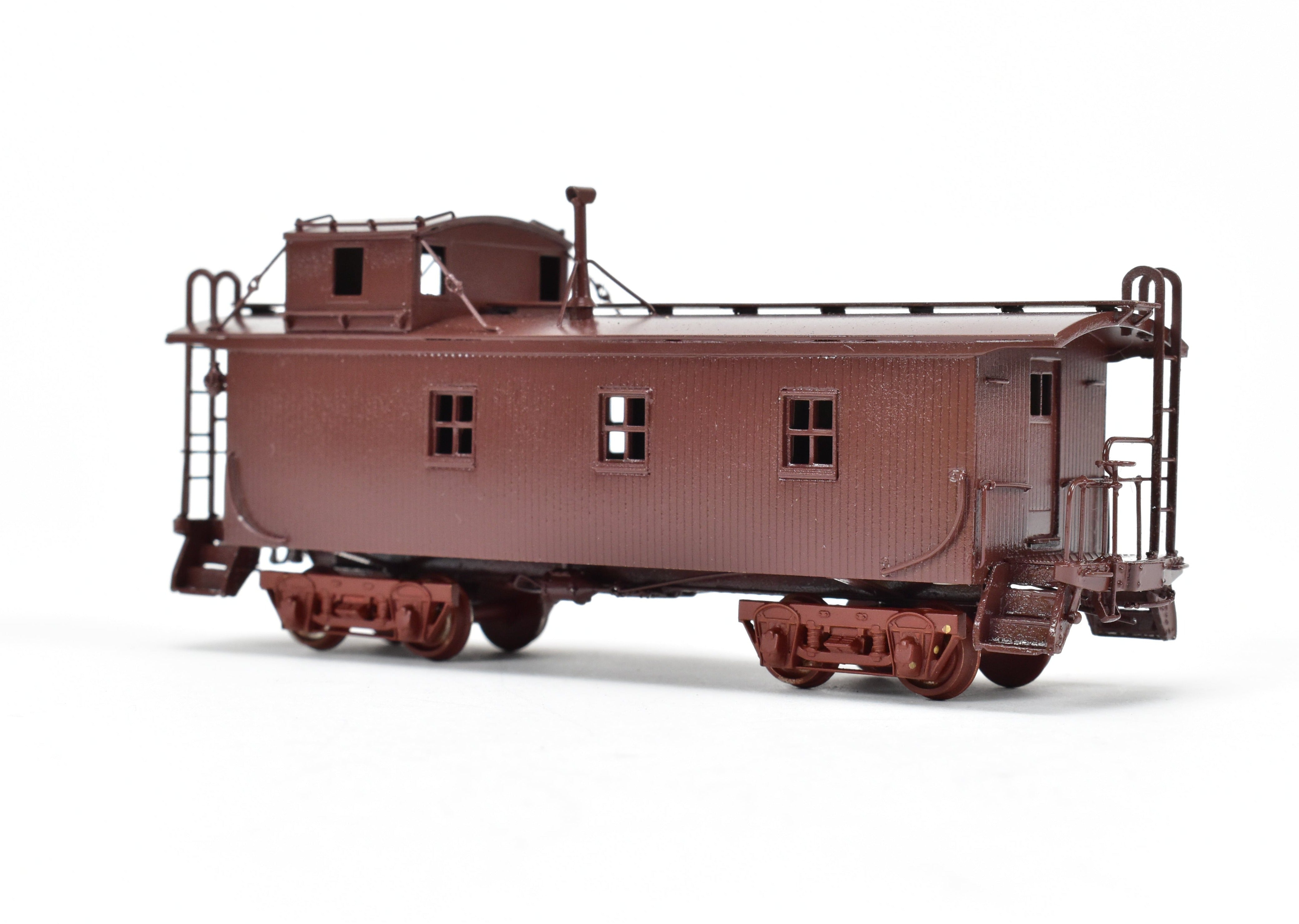 HO Scale Brass Model of Oriental Limited CB&Q - Burlington Route NE-9 Wood Caboose with No Lettering on Car Body