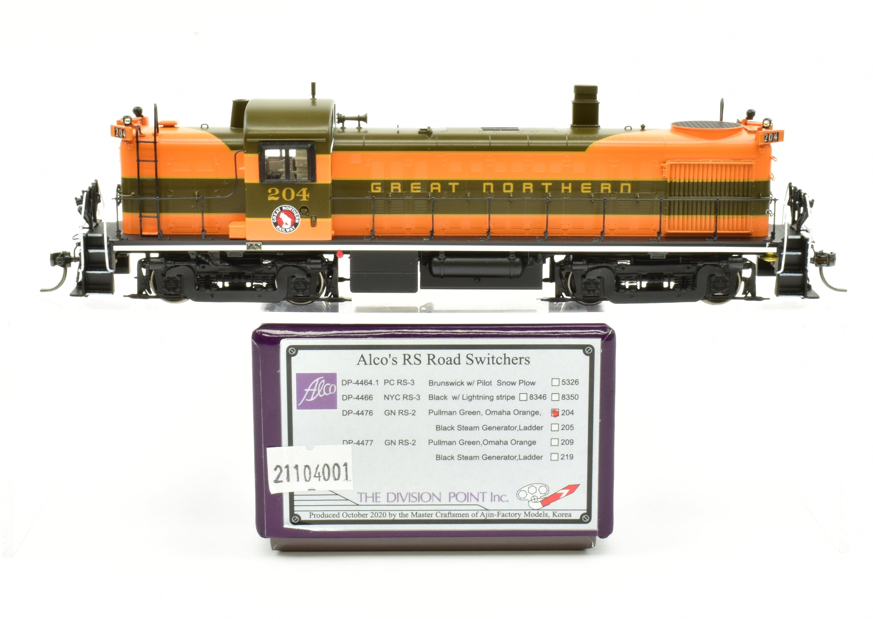 HO Scale Brass Division Point Great Northern Alco RS2 Factory Painted Locomotive Model #204