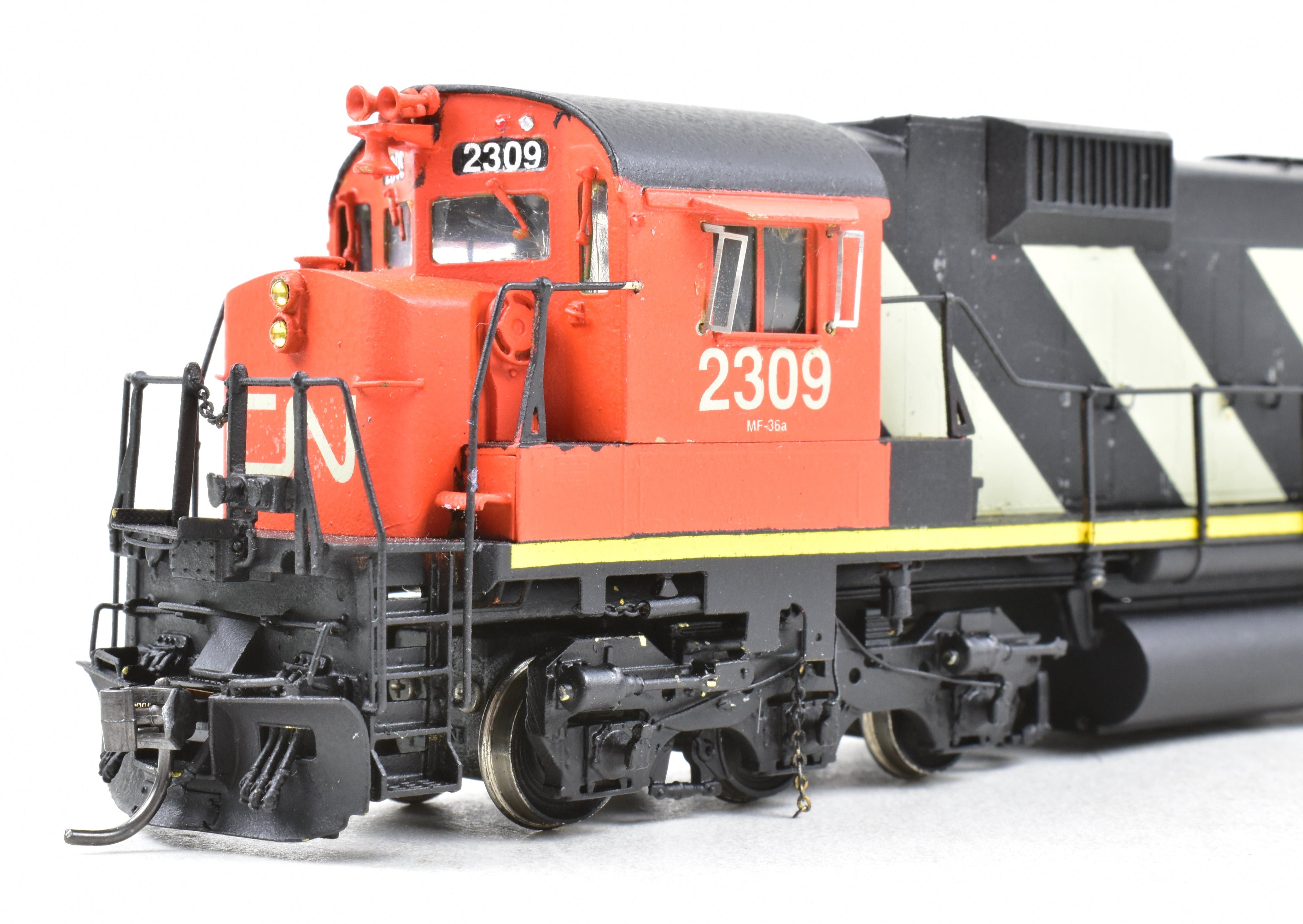 HO Scale Brass Model Train - Overland Models Inc. Canadian National Railway ALCO MLW M636 Custom Painted Locomotive