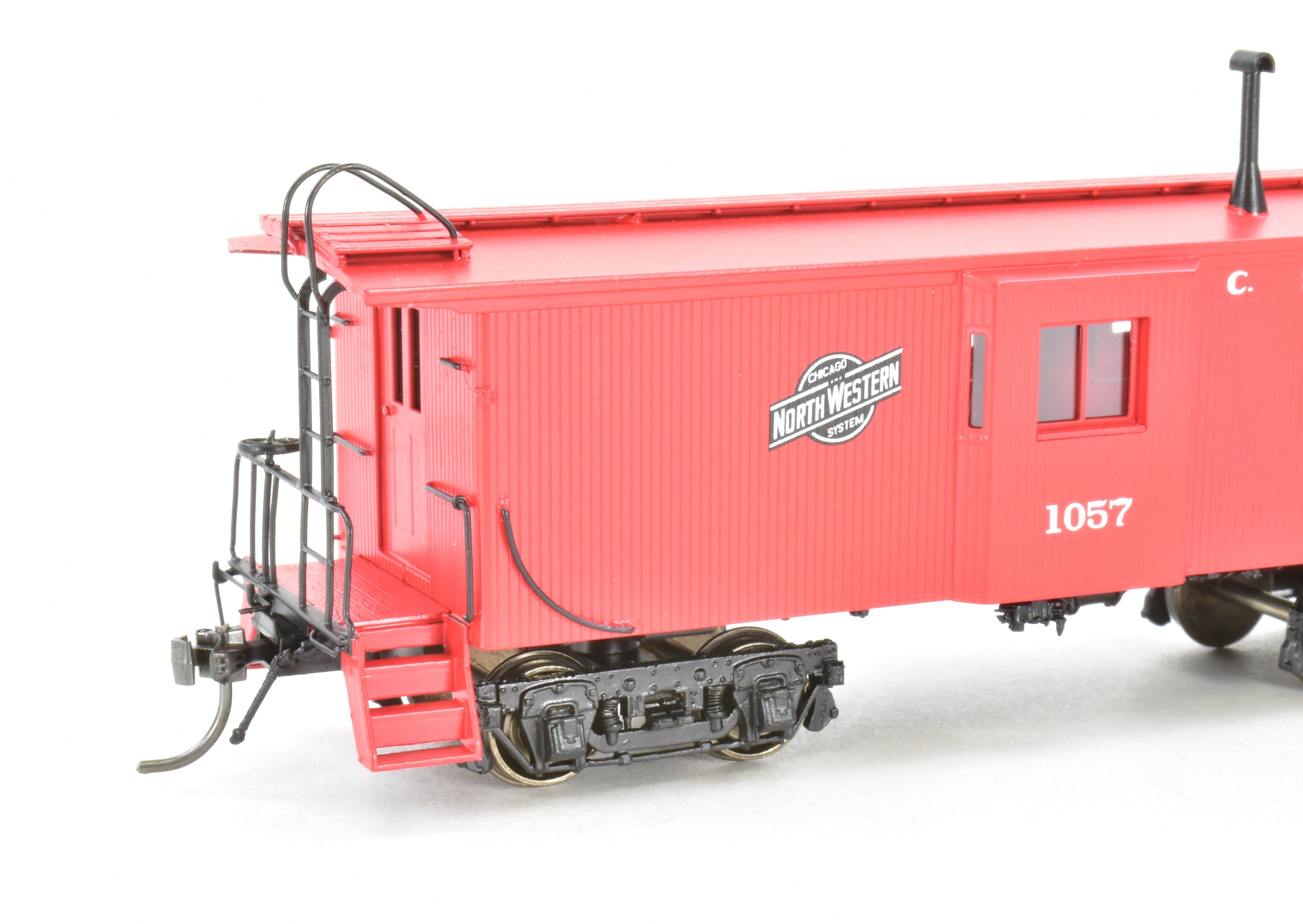 High - Quality HO Scale Brass Division Point Model - Chicago & North Western Standard Way Car Bay Window Type FP, Road Number 1057 by DVP
