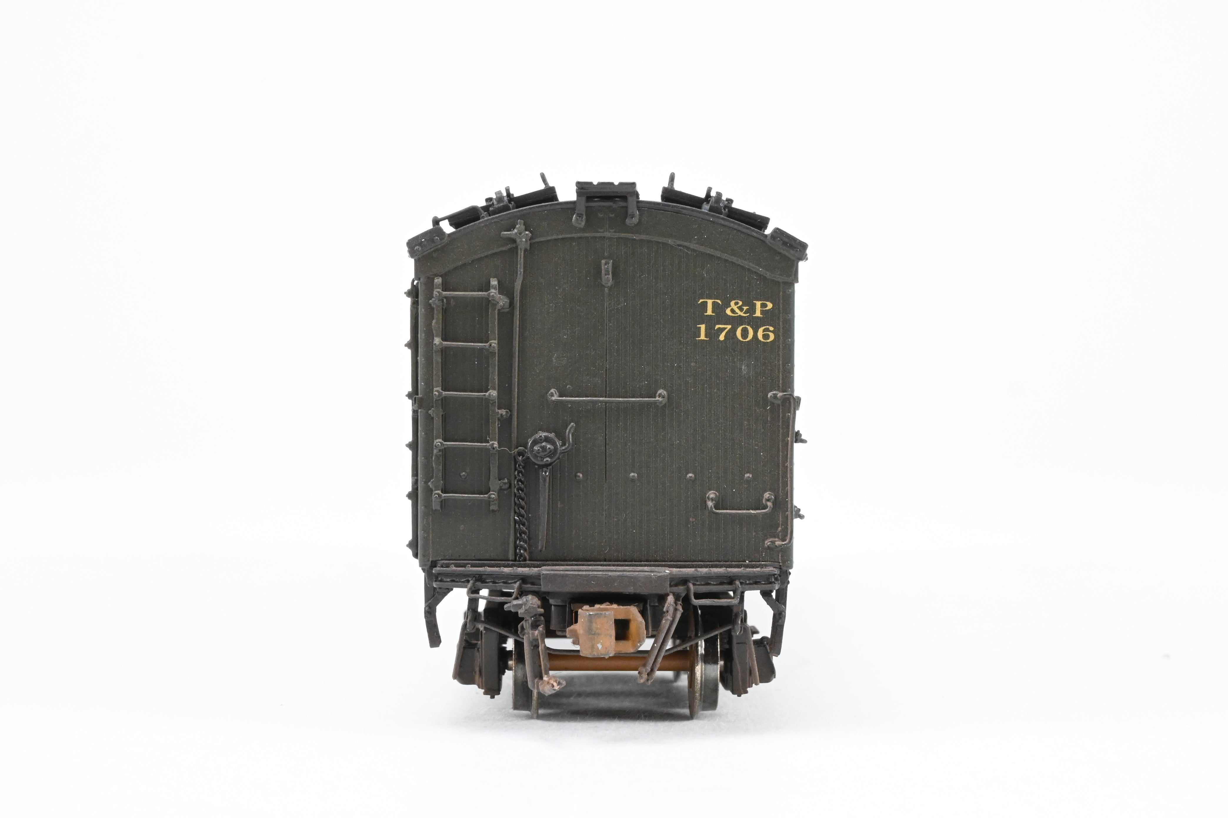 HO Scale Brass Precision Scale Co. Texas & Pacific 53' 6 Reefer with Miner Brake System