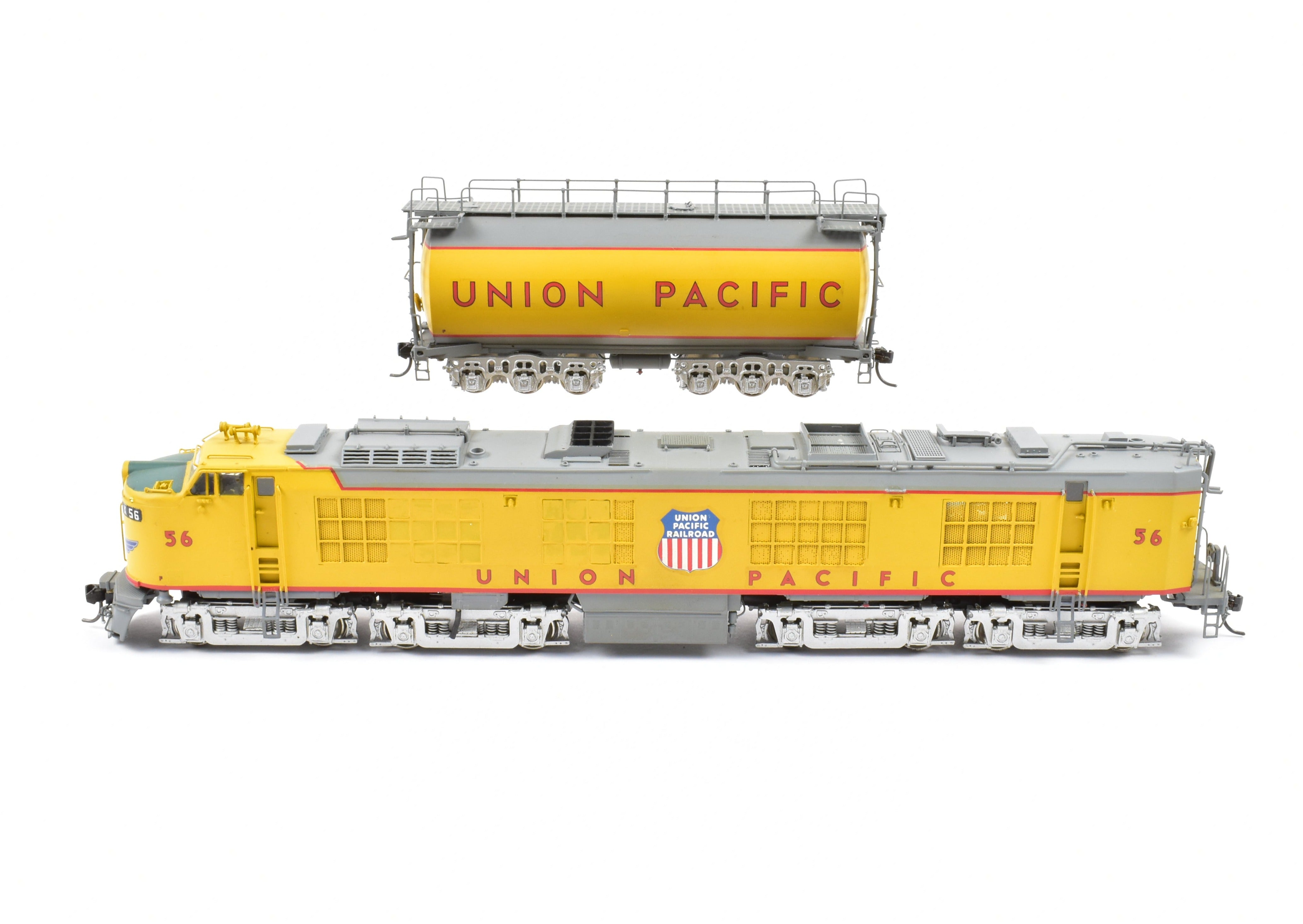 HO Brass UP Union Pacific Standard Turbine w/ Round Tender Custom Painted #56 by OMI