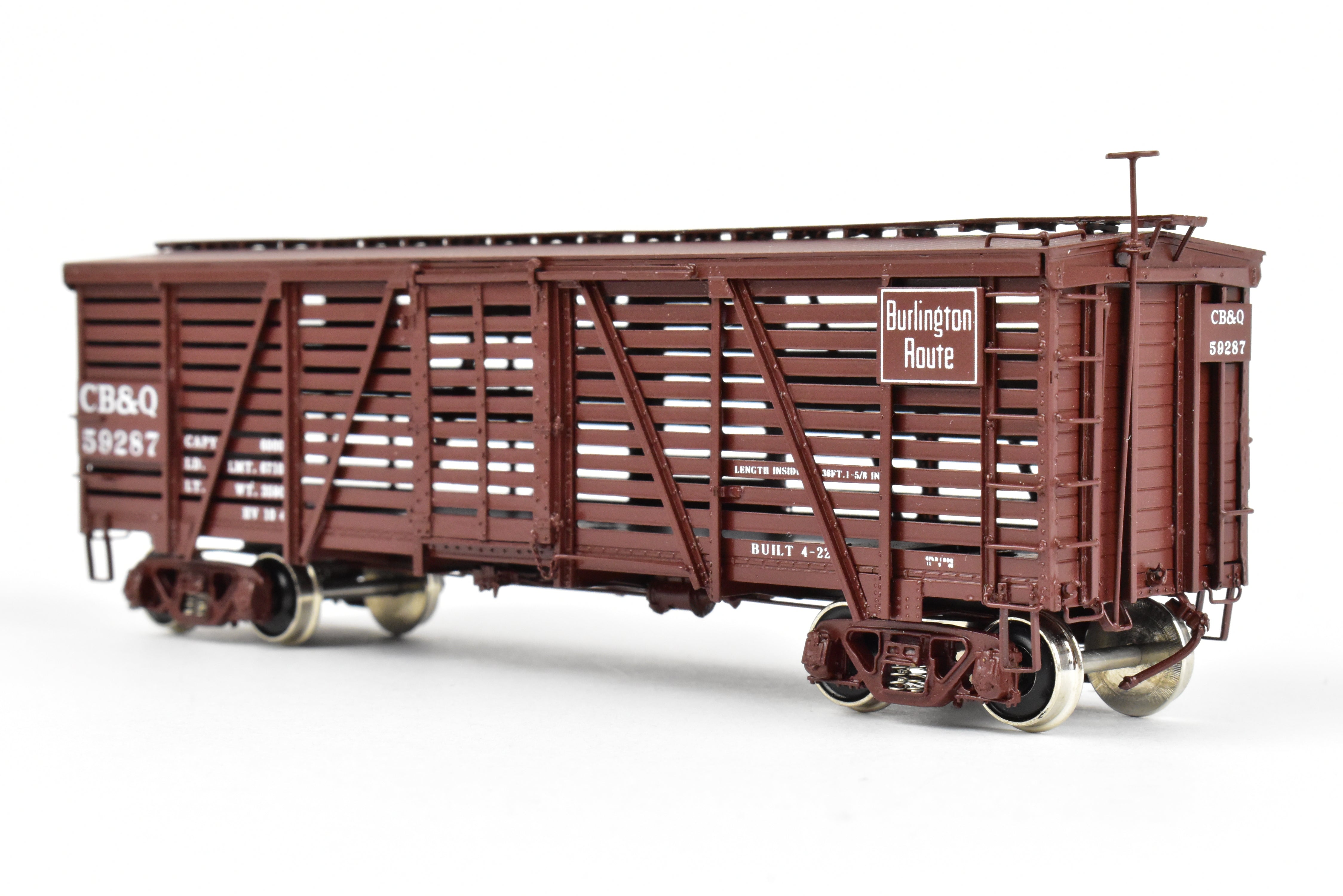 HO Scale Brass Challenger Imports CIL CB&Q - Burlington Route Class SM-16 36-Foot Stock Car Freight Package No. 59287