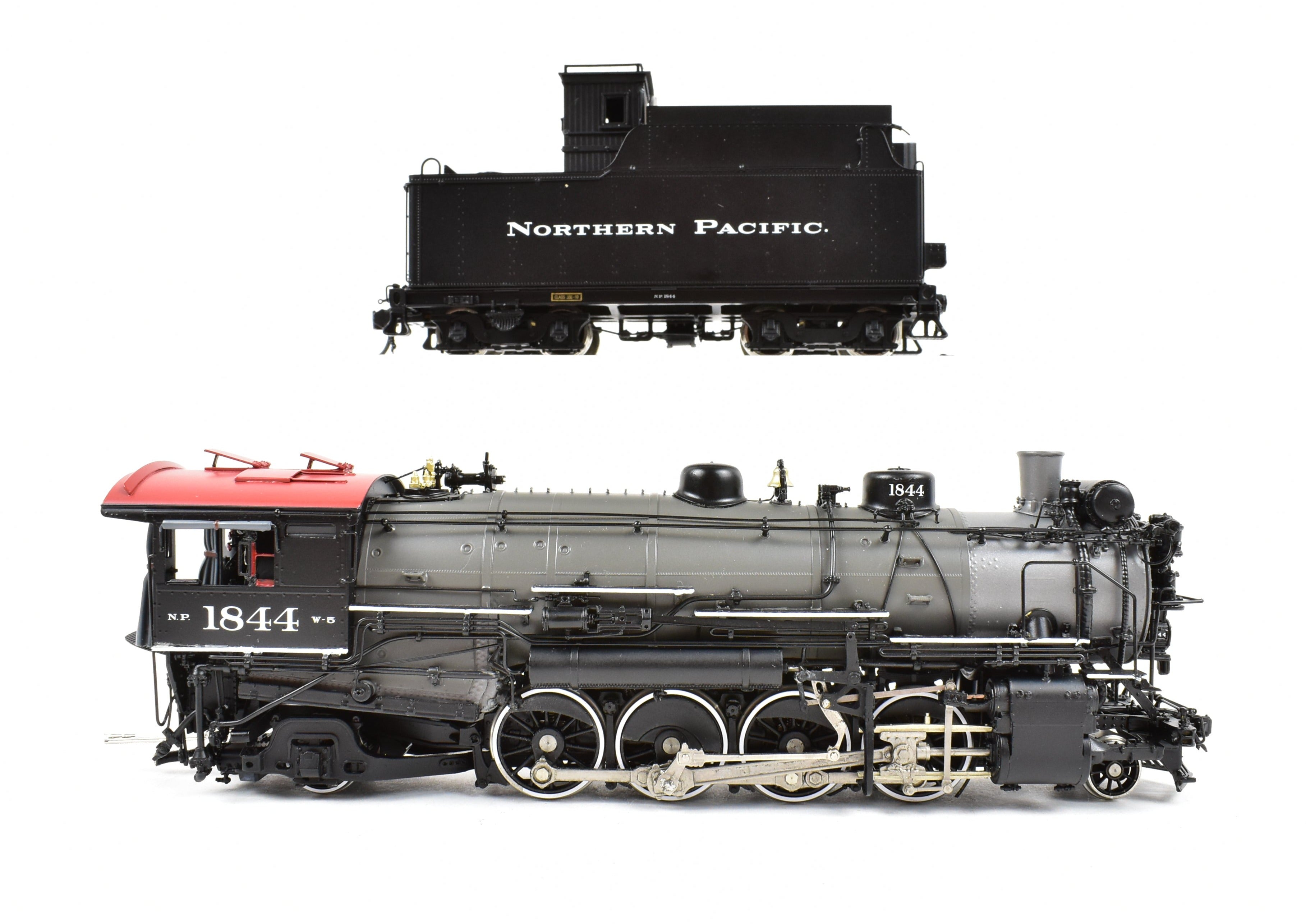 HO Scale Brass Model Train by W&R Enterprises - Northern Pacific Class W-5 2-8-2 Version 1, #1844 with Grey Boiler