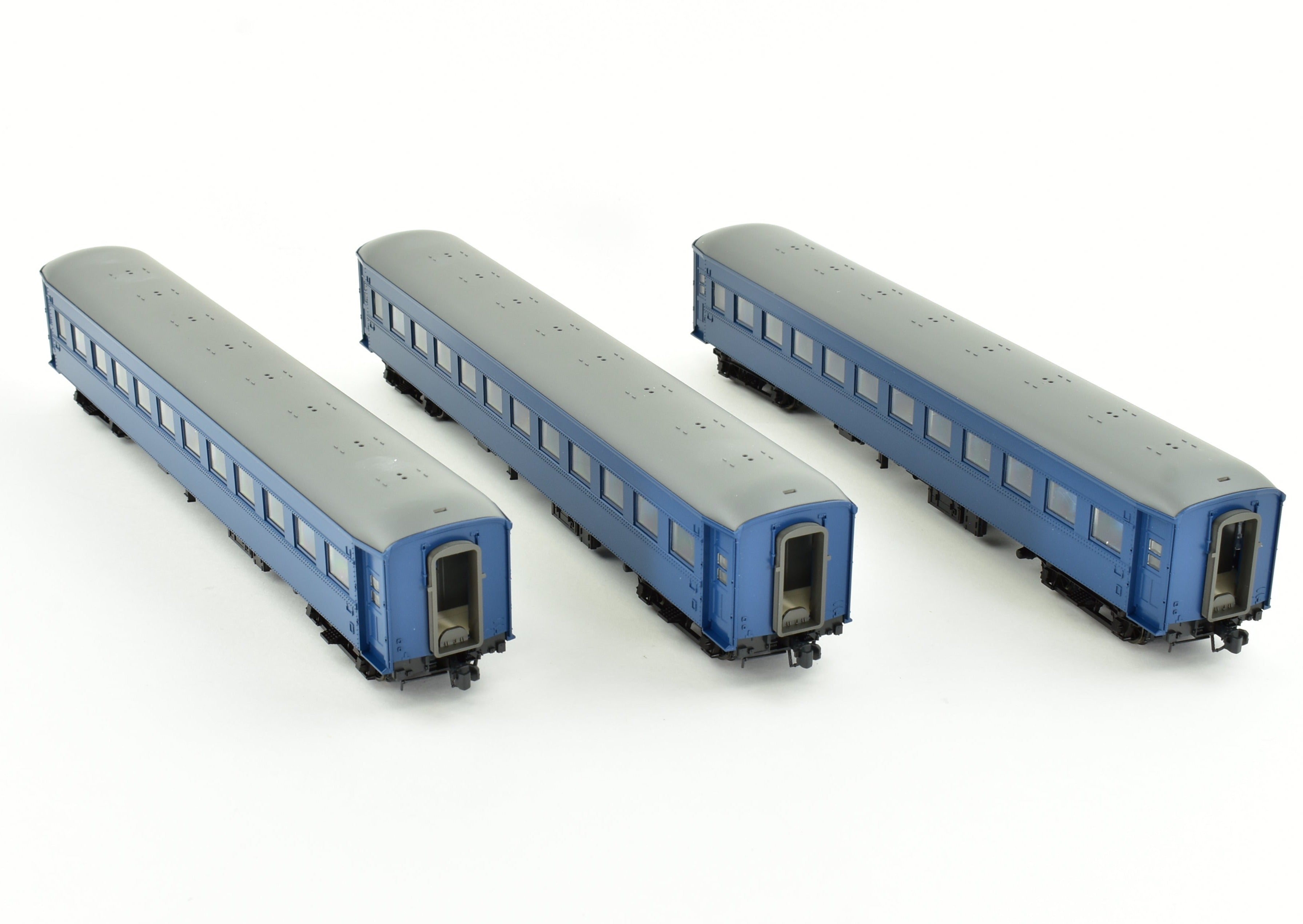 Kato J Scale Japanese National Railways OHA-35 Set of 3 Blue FP Passenger Cars