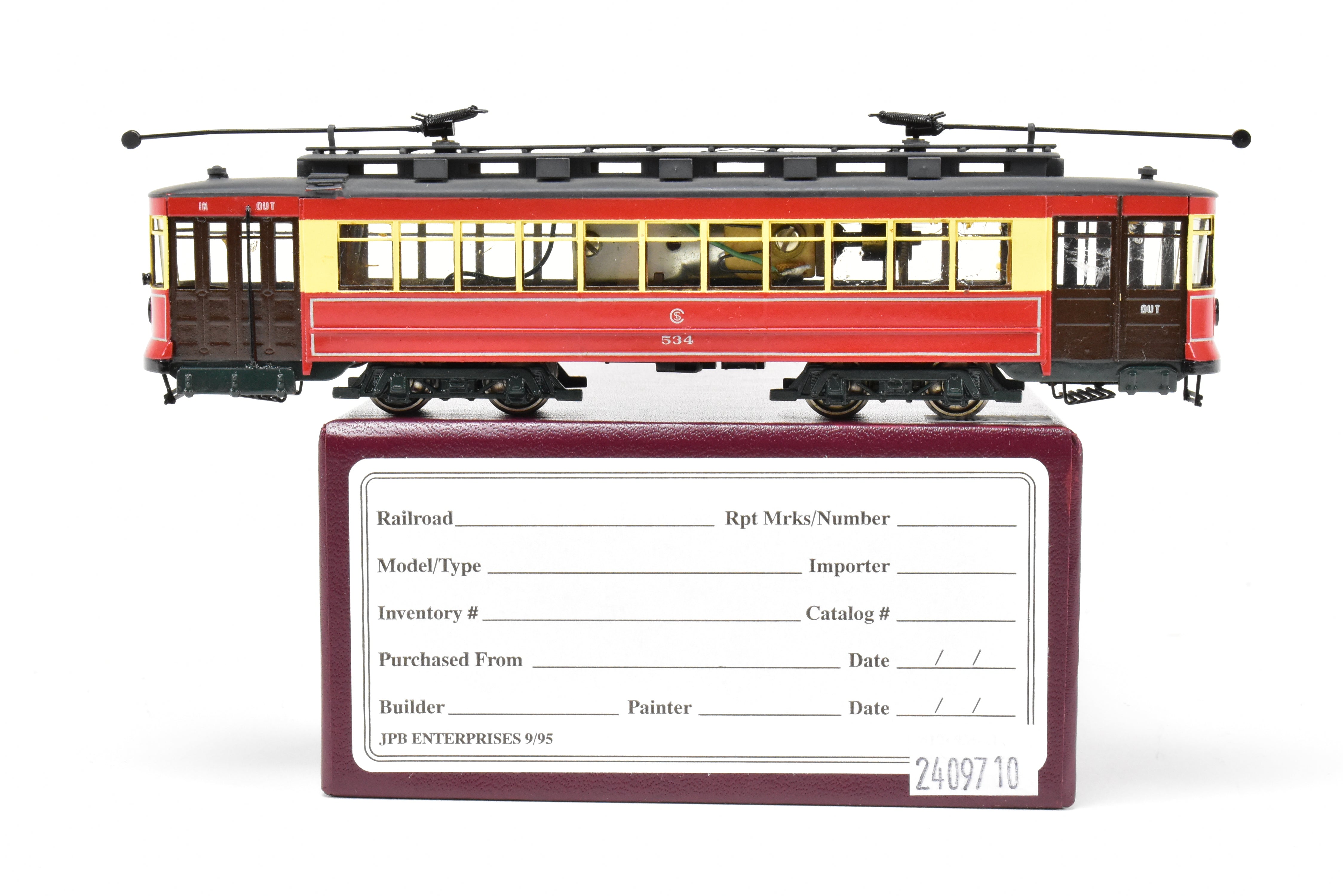 HO Brass Fairfield 343 CSL Chicago Surface Lines Pullman Car #534 Custom Painted