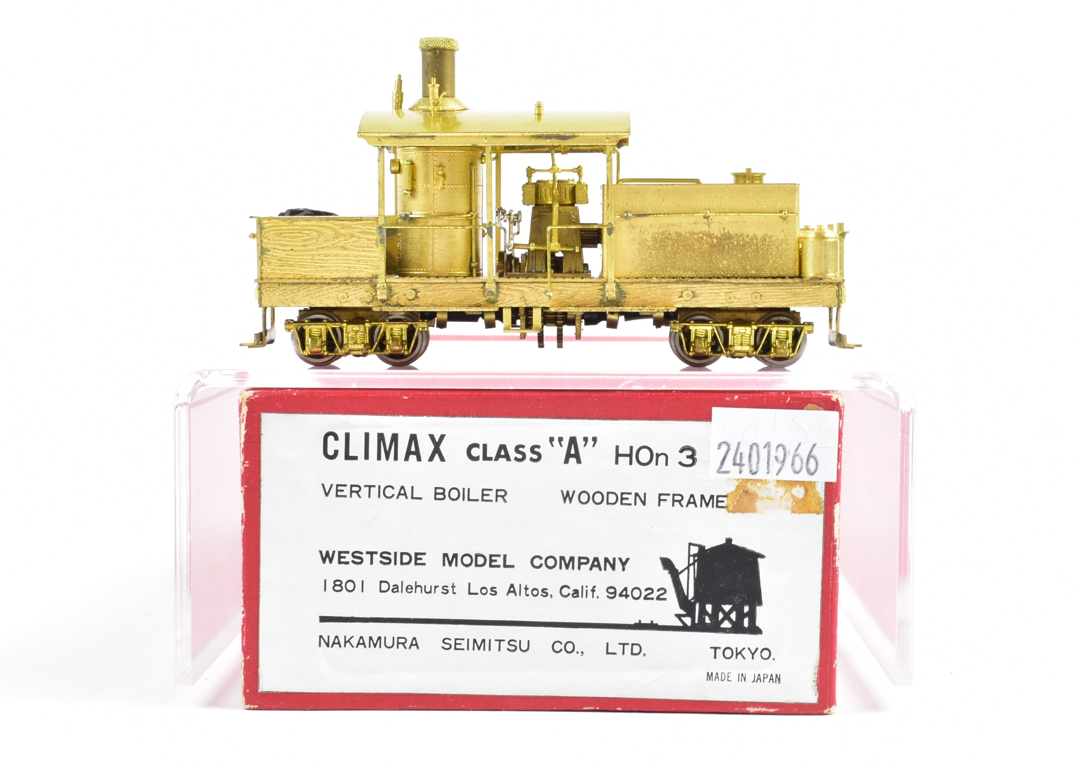 HOn3 Scale Brass Model Train by Westside Model Co. - Various Roads Logging Class A Climax with Vertical Boiler
