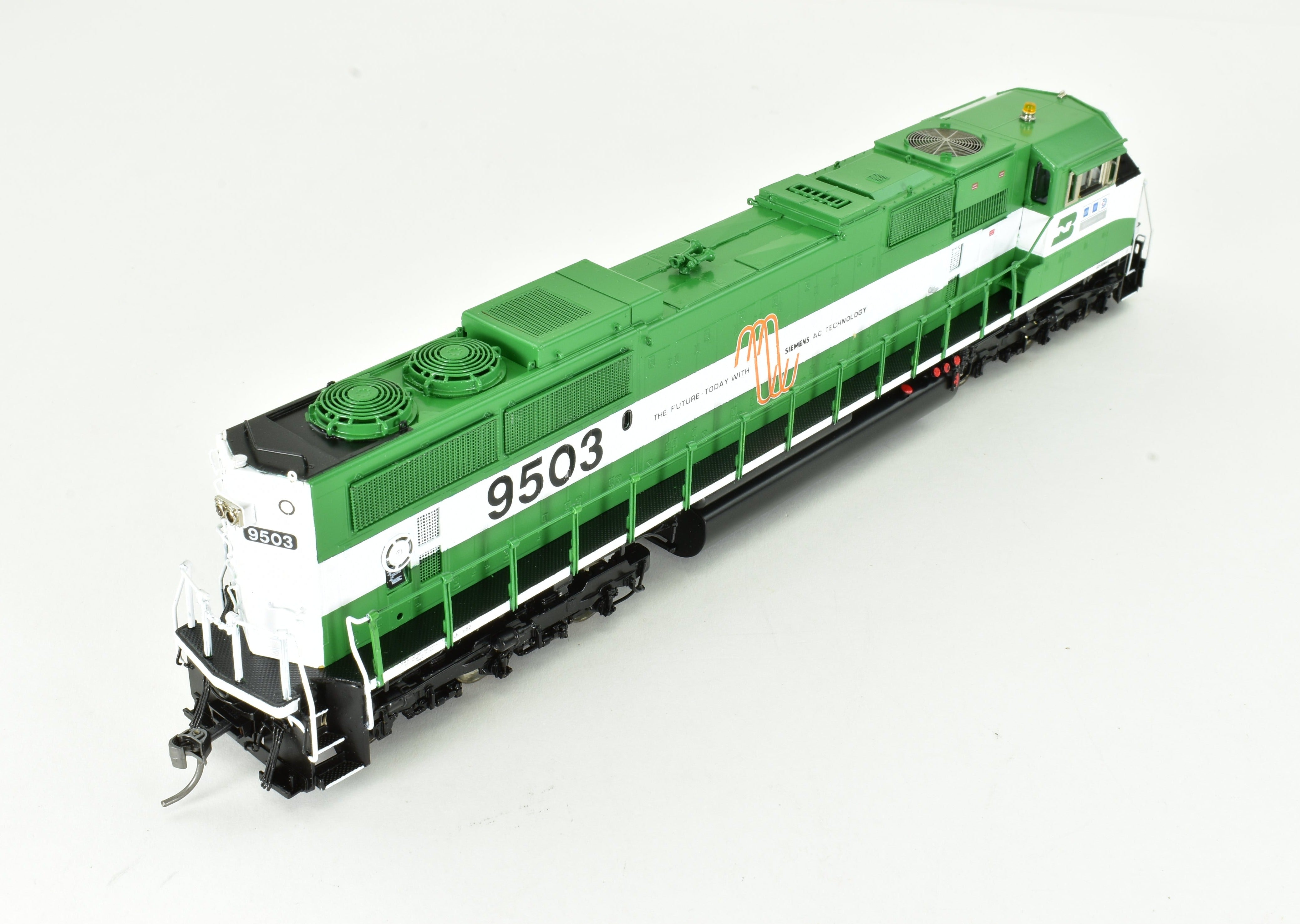 HO Scale Brass Locomotive Model - Overland Models, Inc. Burlington Northern SD60MAC FP No. 9503 with HTCR Trucks