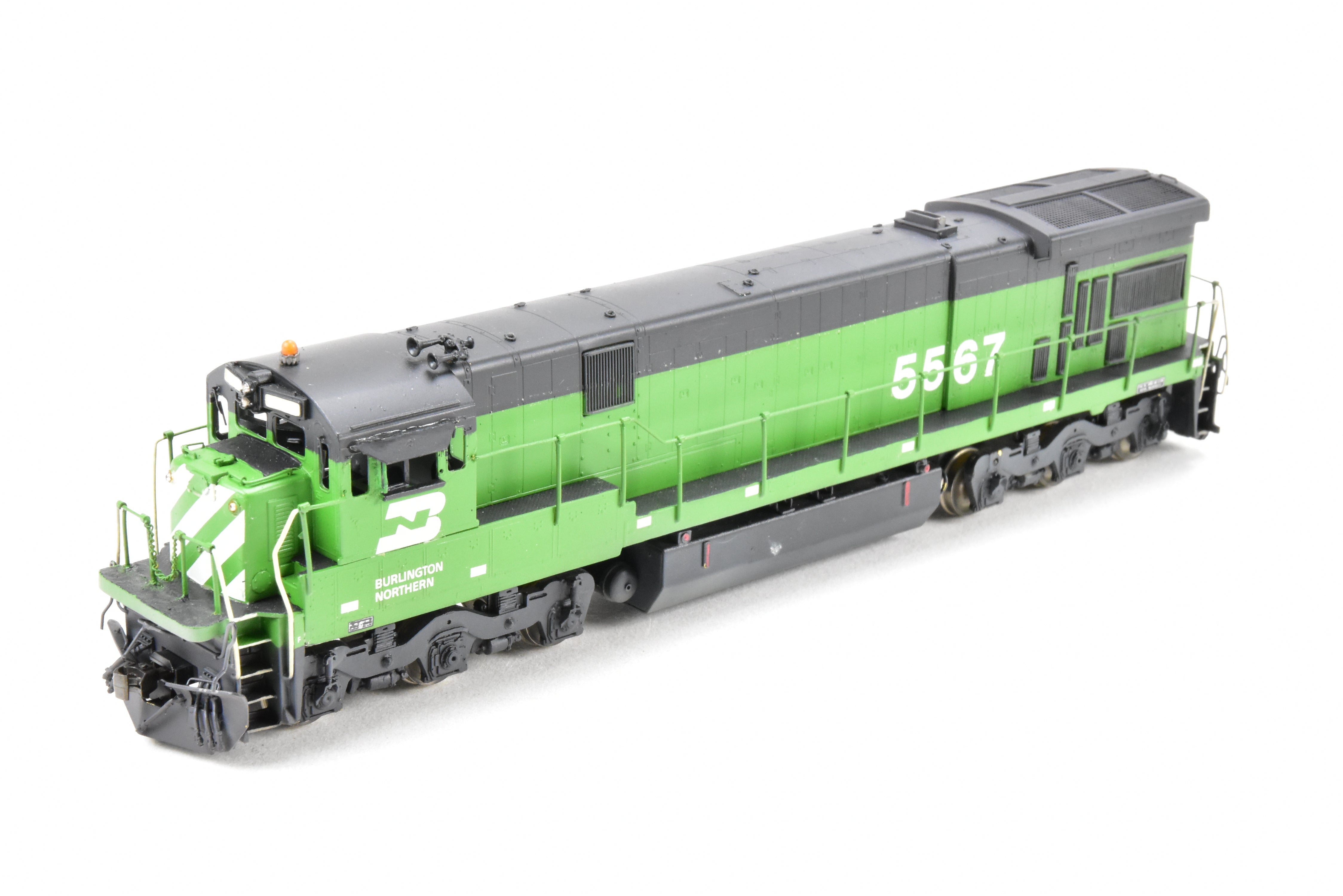HO Scale Brass Model Train Locomotive - Overland Models Inc. Burlington Northern GE C30 - 7 Four Window Cab Custom Painted Locomotive No. 5567