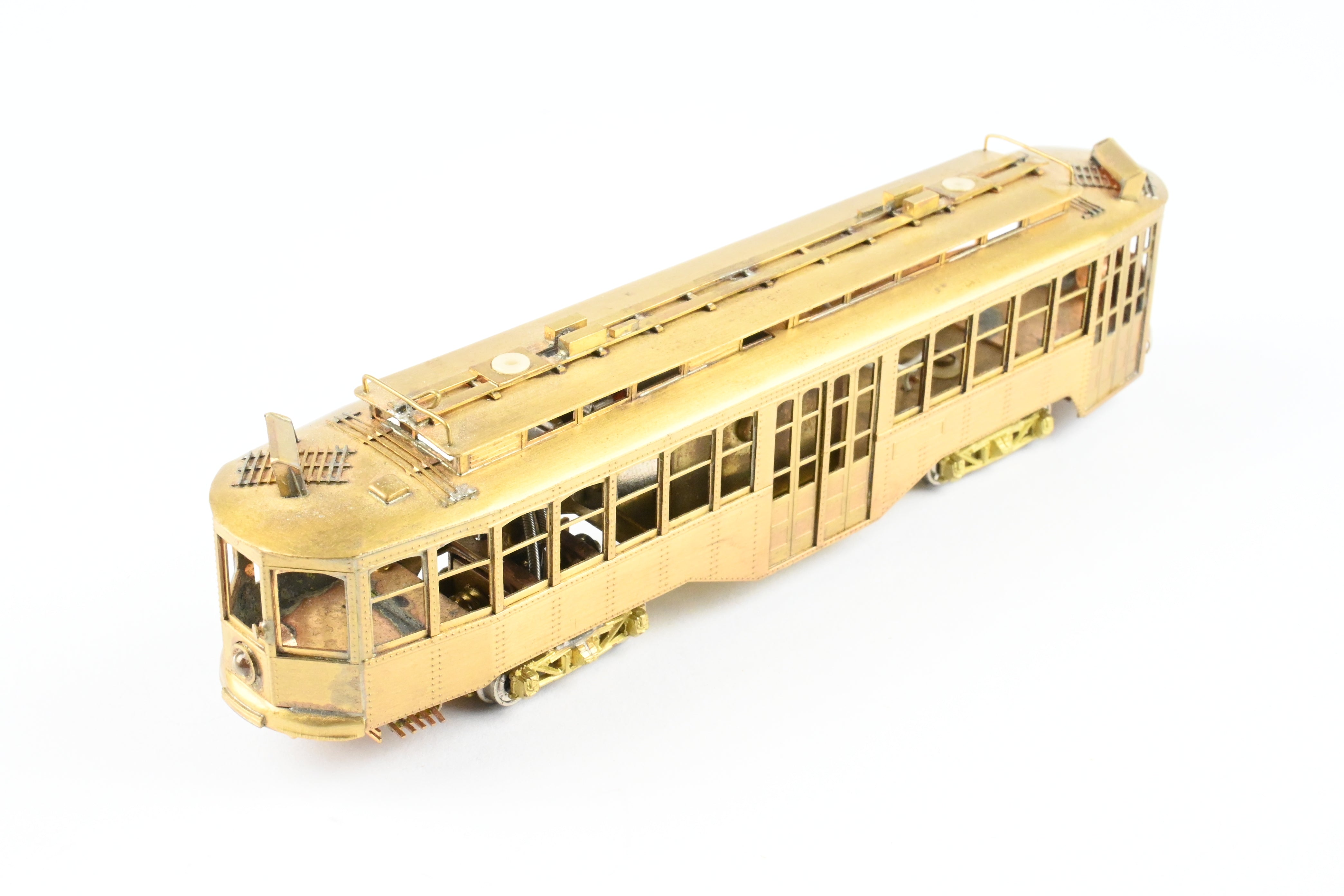HO Scale Brass Pittsburgh Railway Co. Double Ended Jones Trolley in Reboxx, Poles Missing