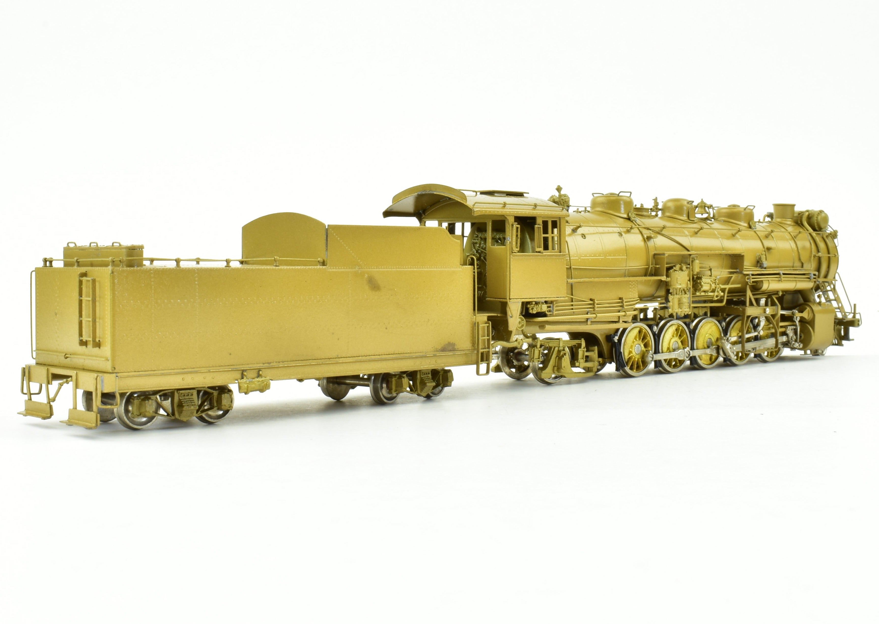 HO Scale Brass Model Train - Overland Models CB&Q - Burlington Route M-2a 2-10-2 Steam Locomotive with Elesco Feedwater Heater