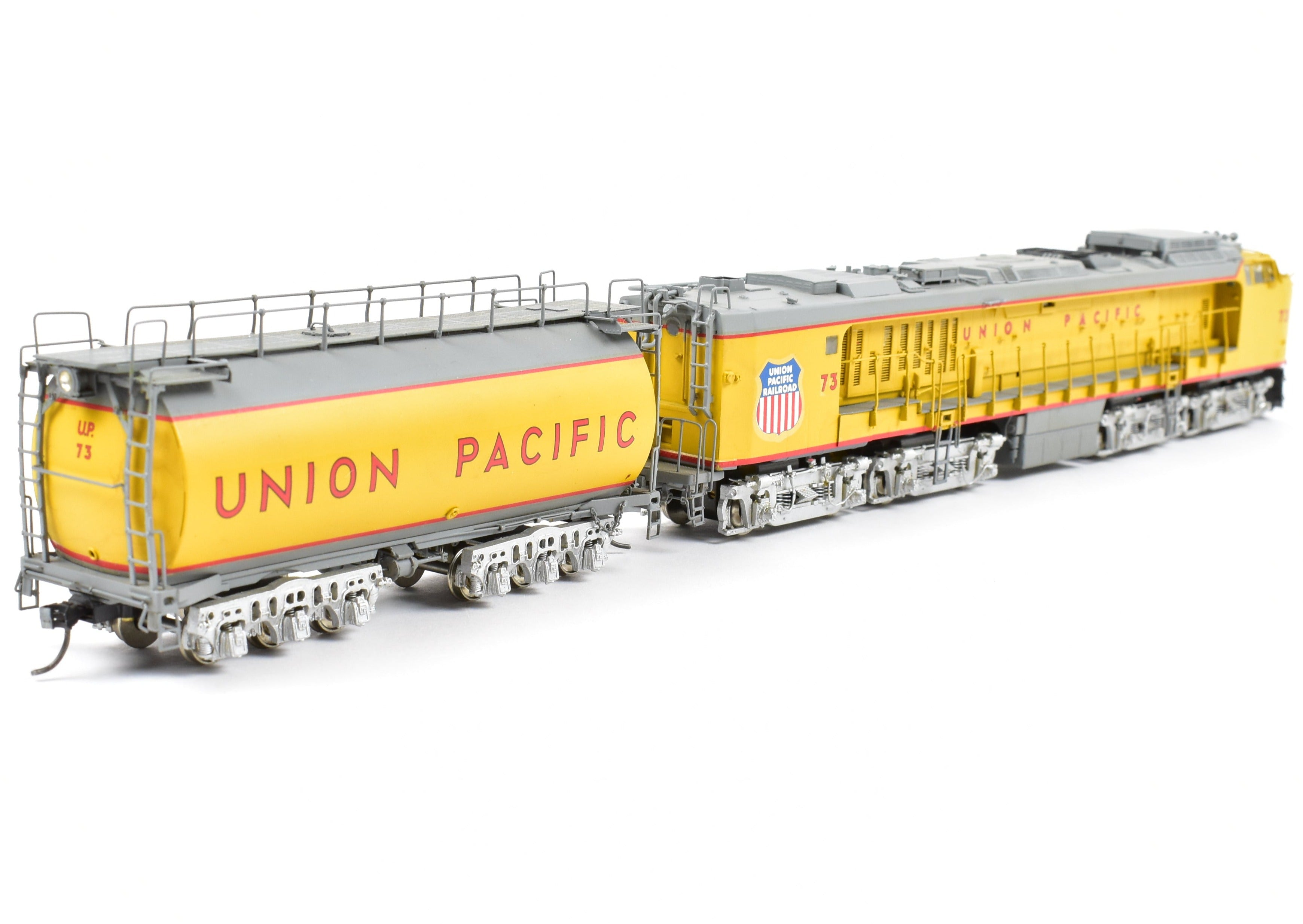 HO Brass OMI UP Union Pacific Veranda Turbine Round Tender #73 Custom Painted