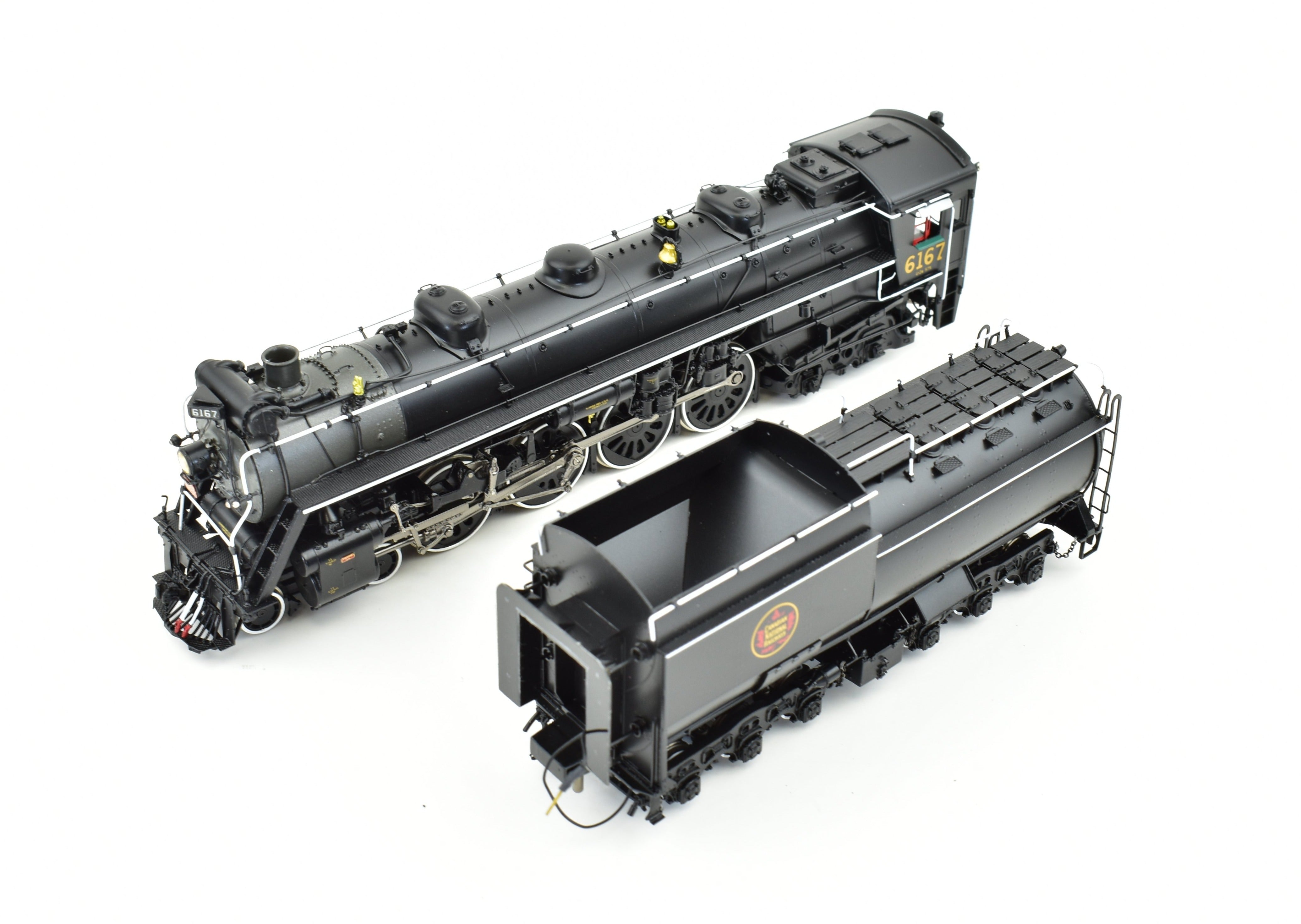 HO Scale Brass Model Train - Division Point (DVP) Canadian National Railway Class U - 2 - e 4 - 8 - 4 Steam Locomotive FP #6167